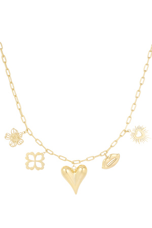 Halskette mit Charm „Die Sprache der Liebe“ – Gold h5 