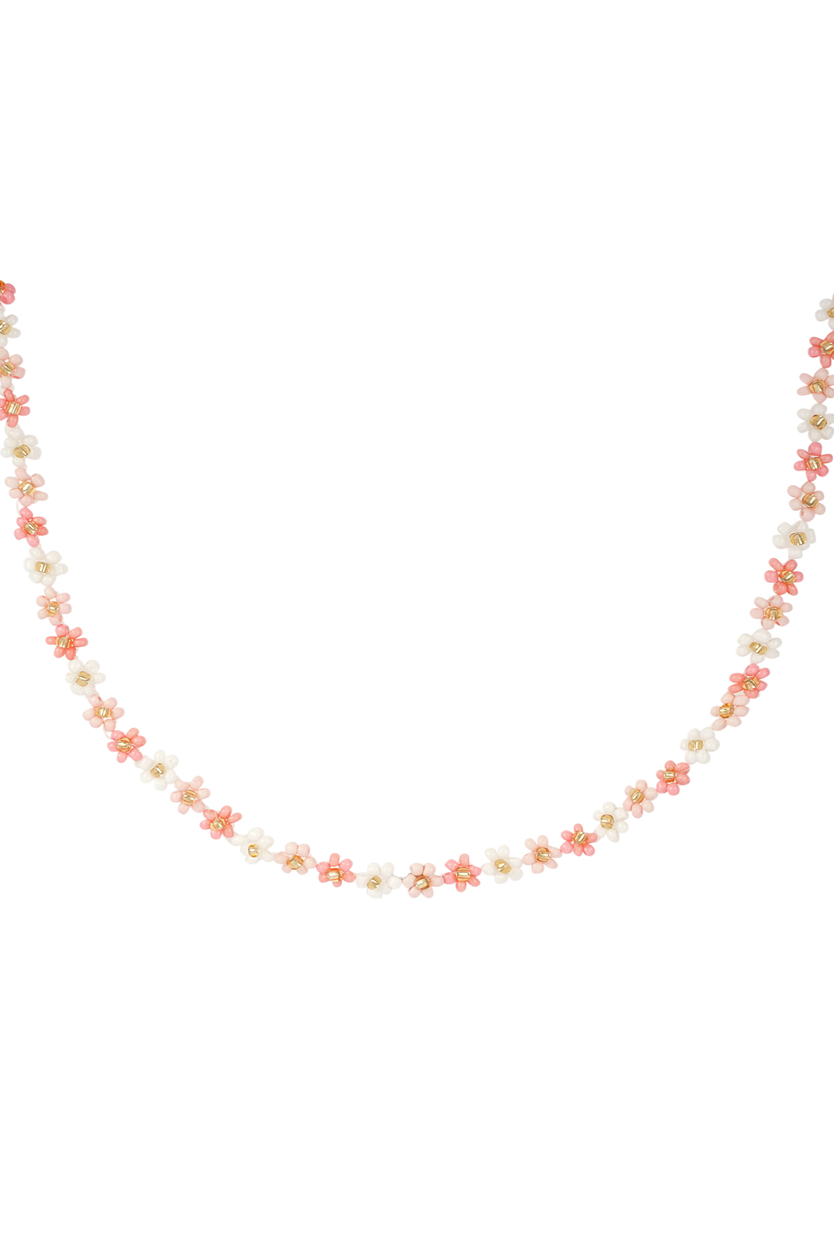 Collier power floral - rose clair