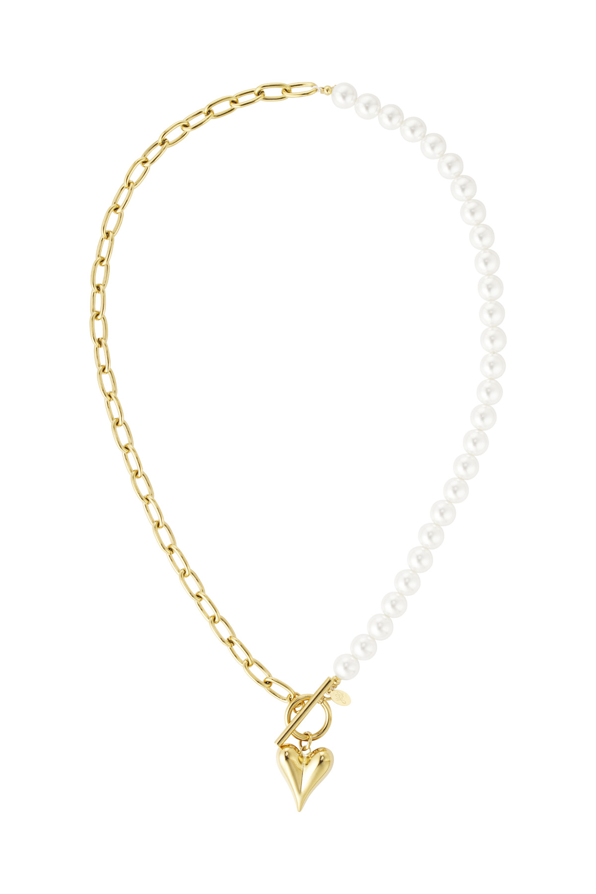 Collar de perlas con corazones - Oro h5 Imagen5