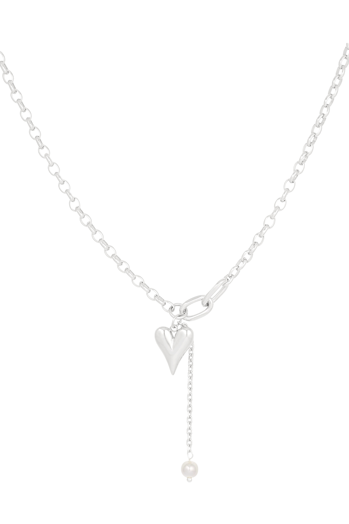 Ketting lovely hearts - zilver 
