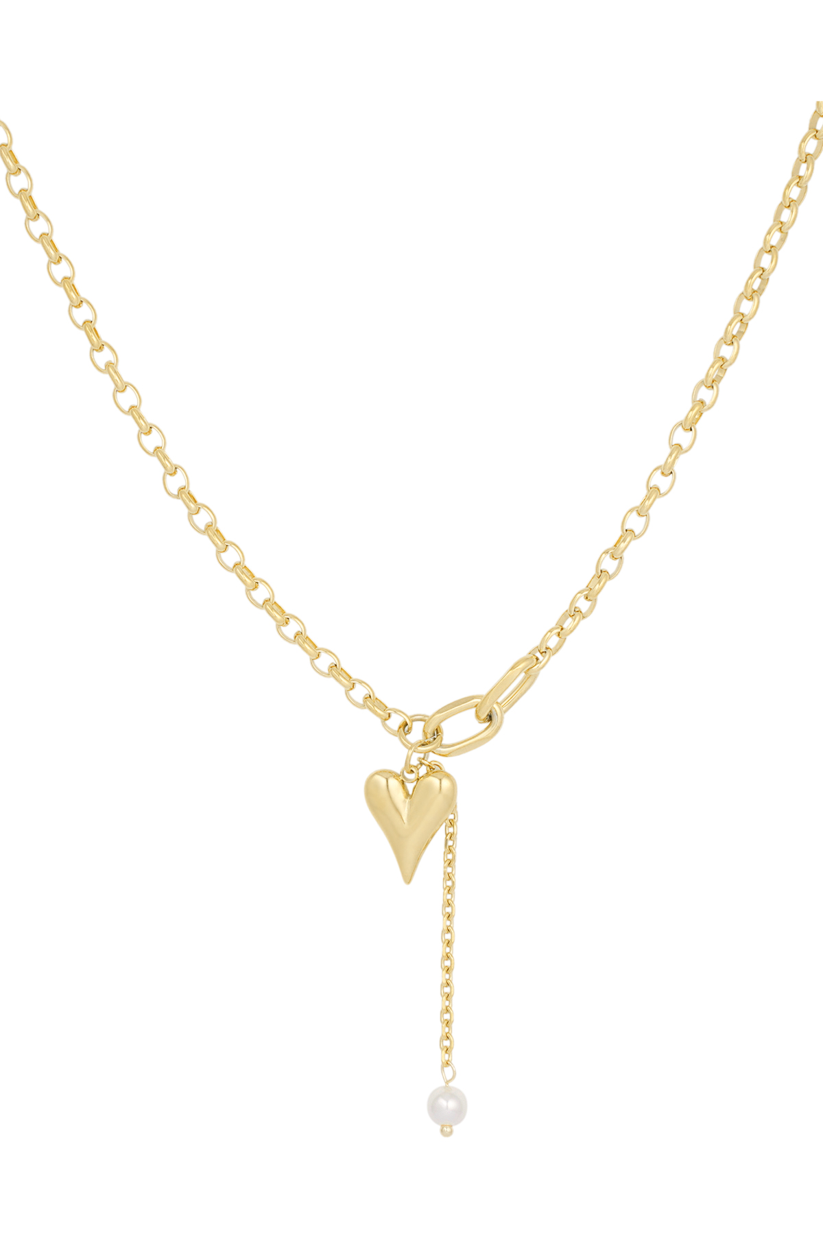 Necklace lovely hearts - gold h5 