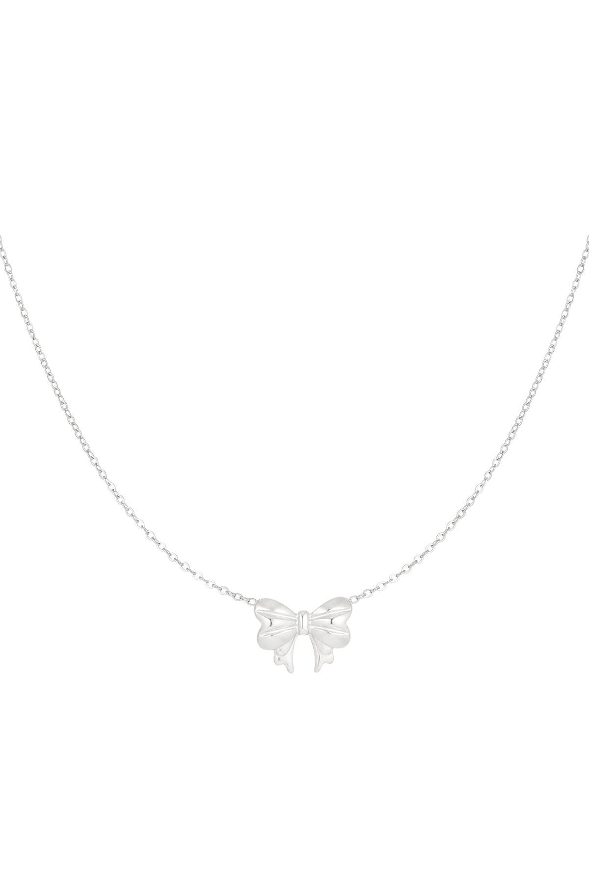 Thin chain with bow - silver h5 