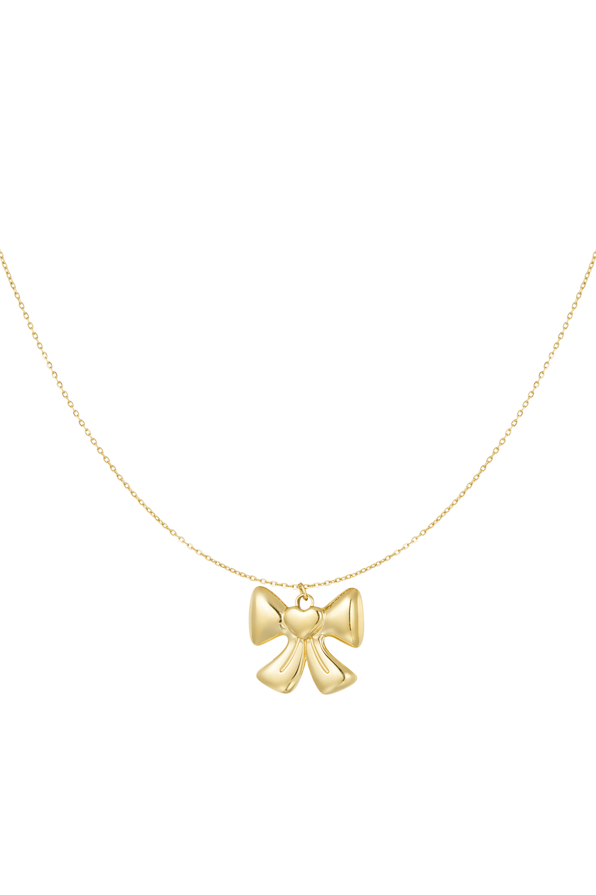 Schlichte Halskette mit Liebesschleife – Gold h5 