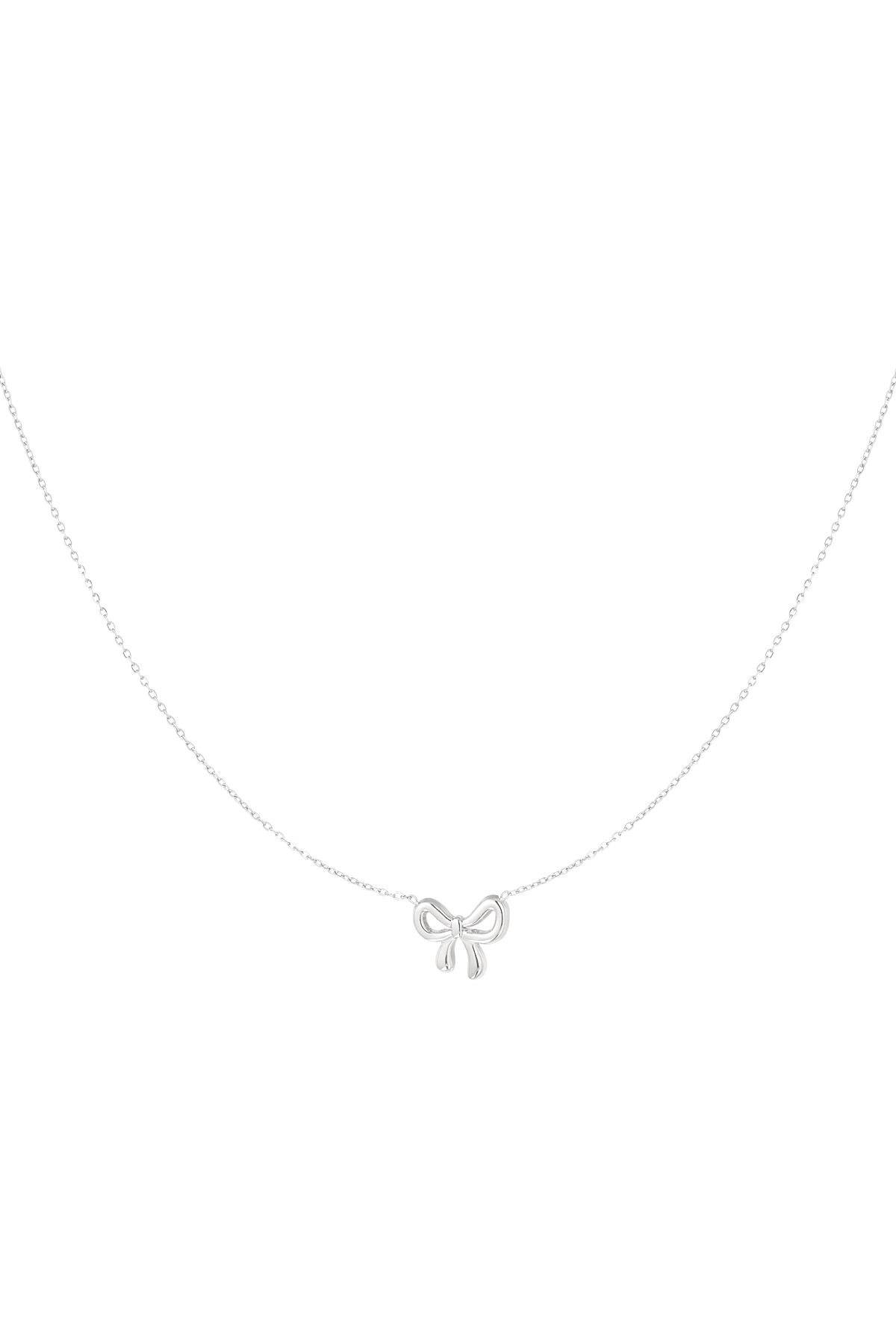Simple bow necklace - silver