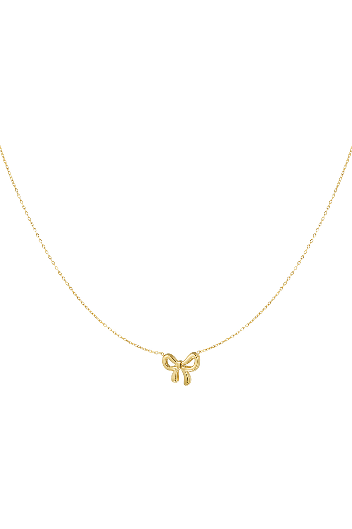 Simple bow necklace - gold  h5 