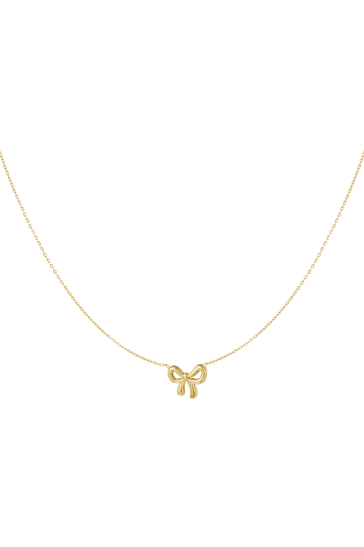 Simple bow necklace - Gold color 2