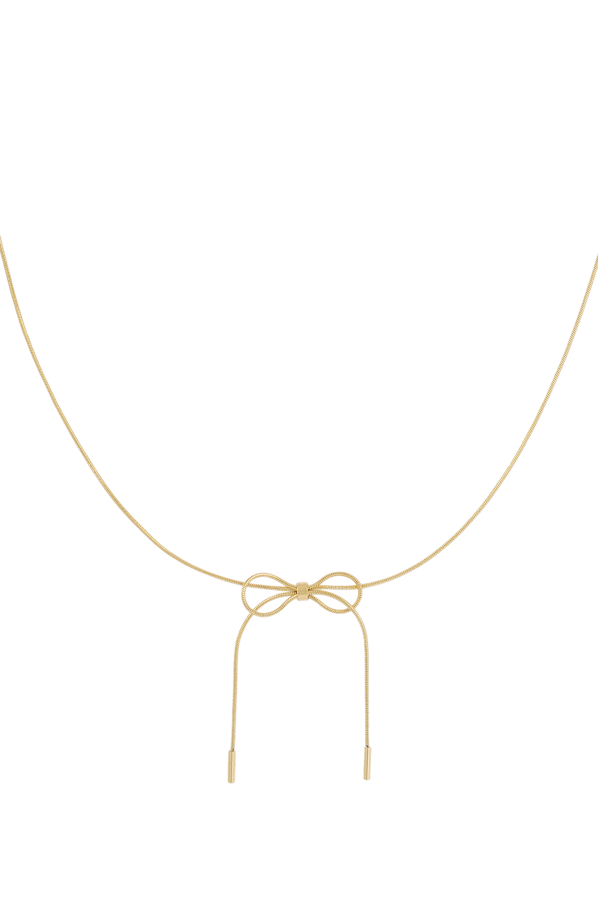 Thin chain with bows charm - gold