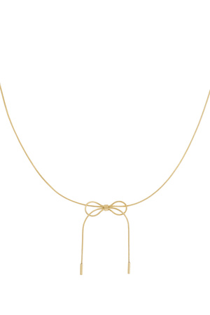 Thin chain with bows charm - gold h5 