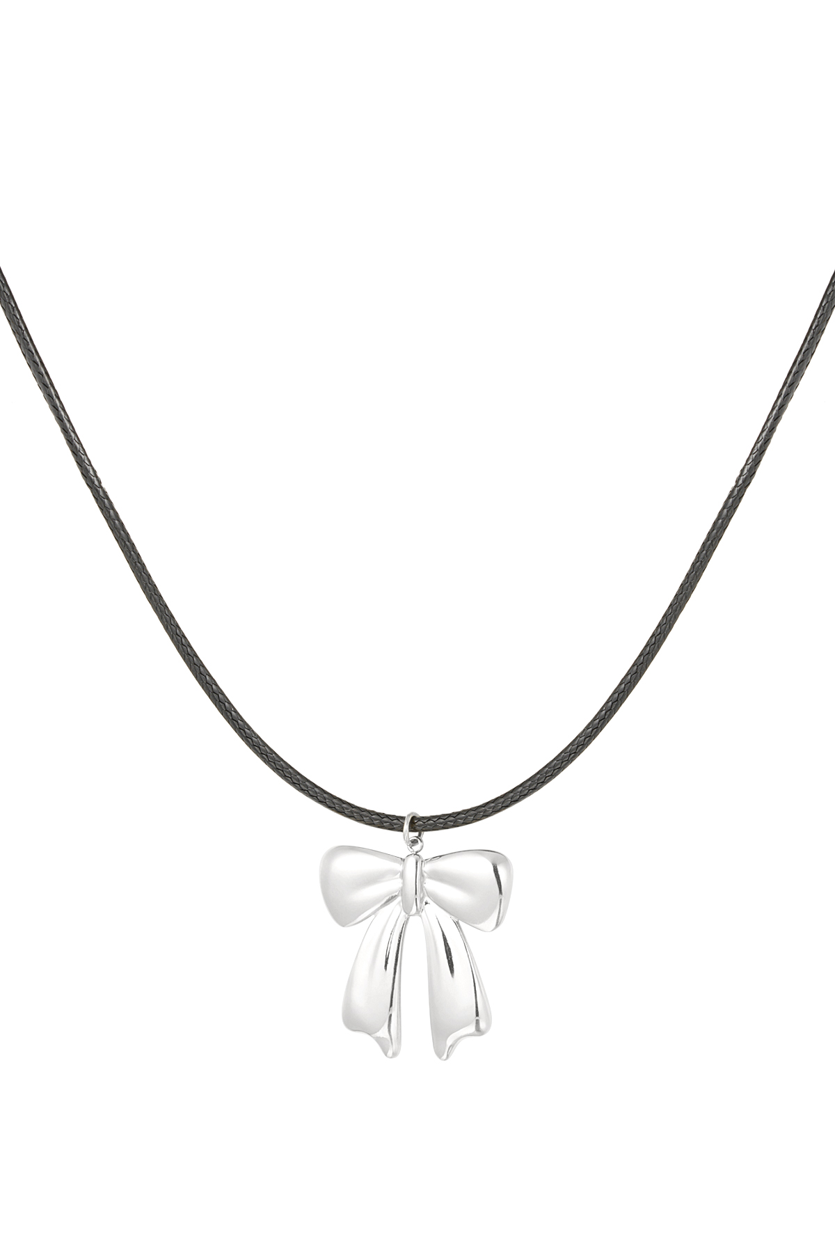 Rope chain large bow - silver h5 