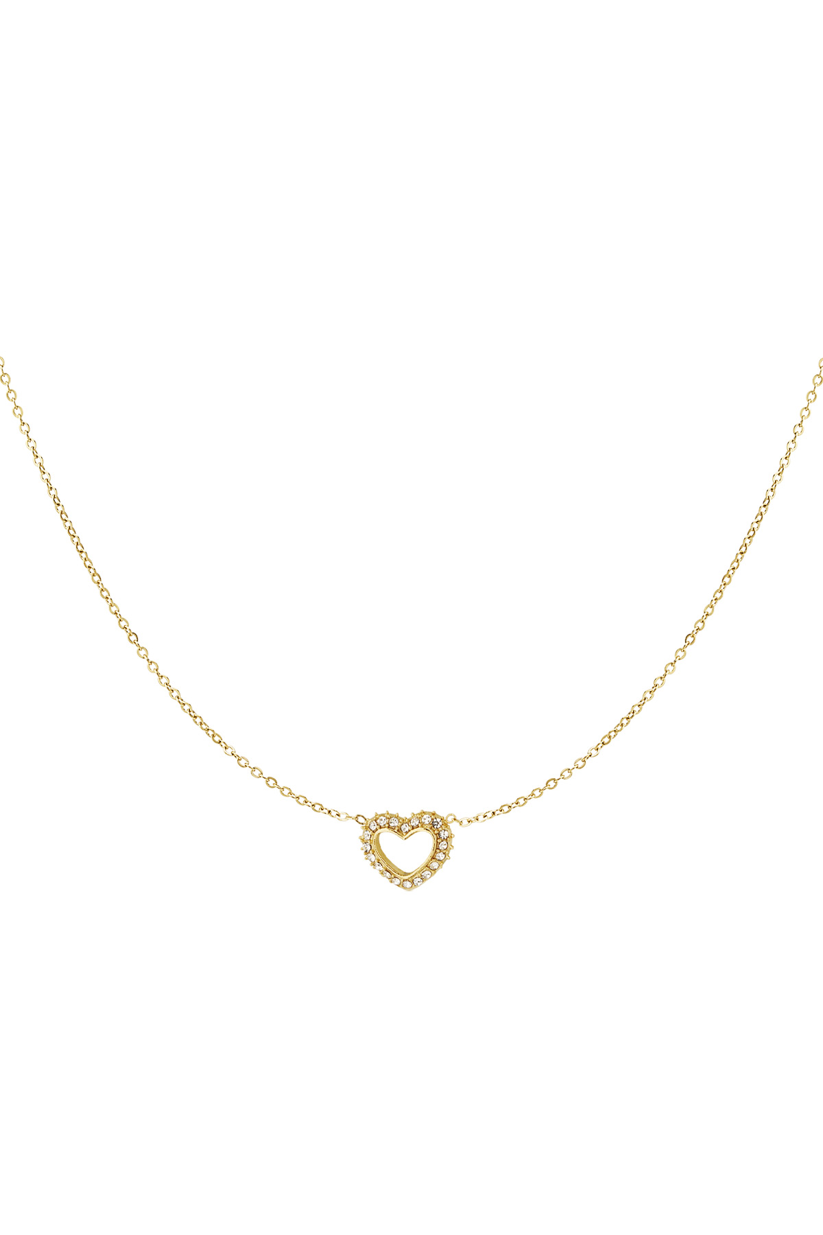 Diamond heart necklace - gold  h5 