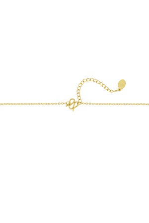 Simple necklace with bow pendant - Gold h5 Picture2