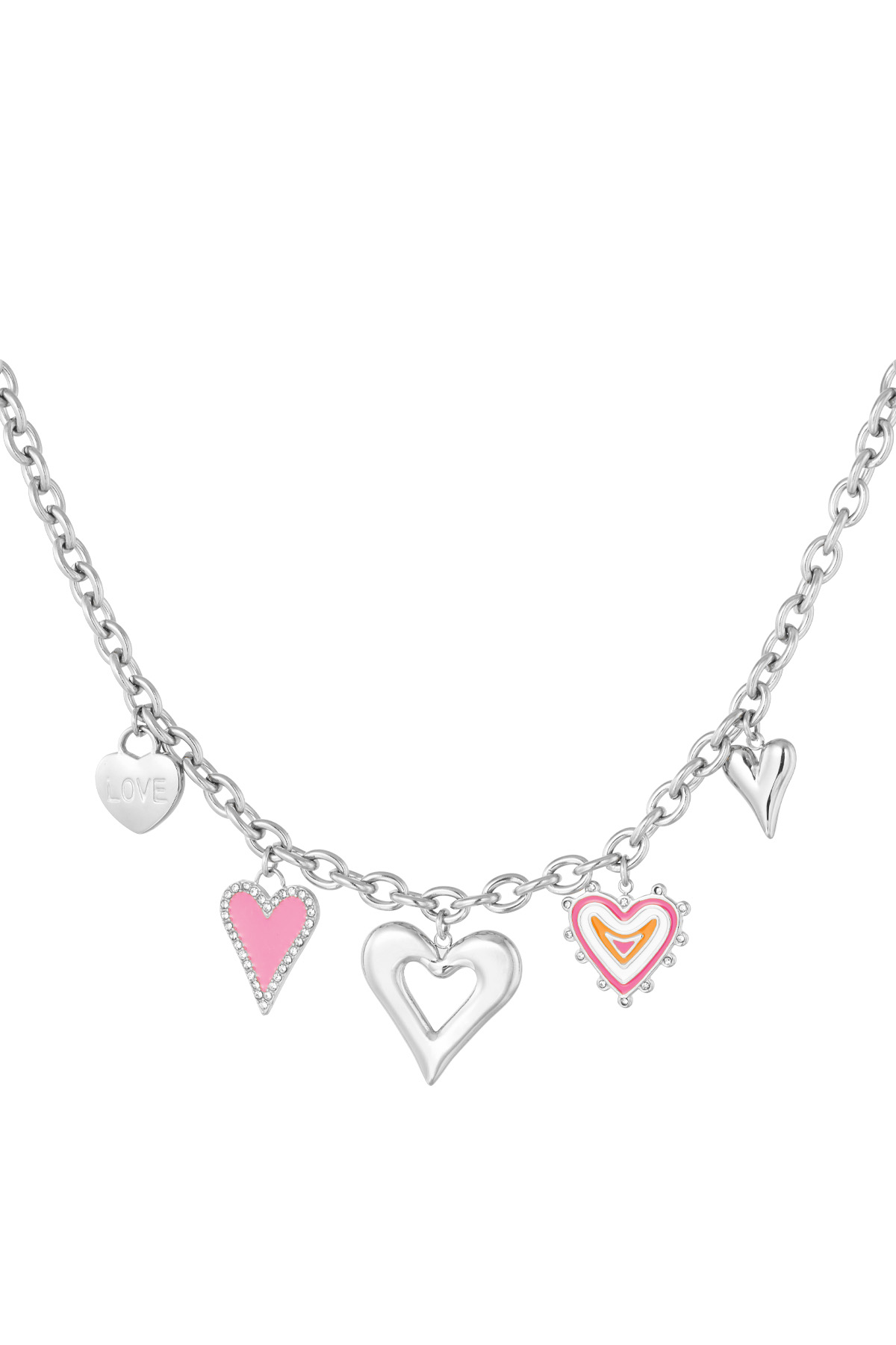 Charm necklace love always wins - silver h5 