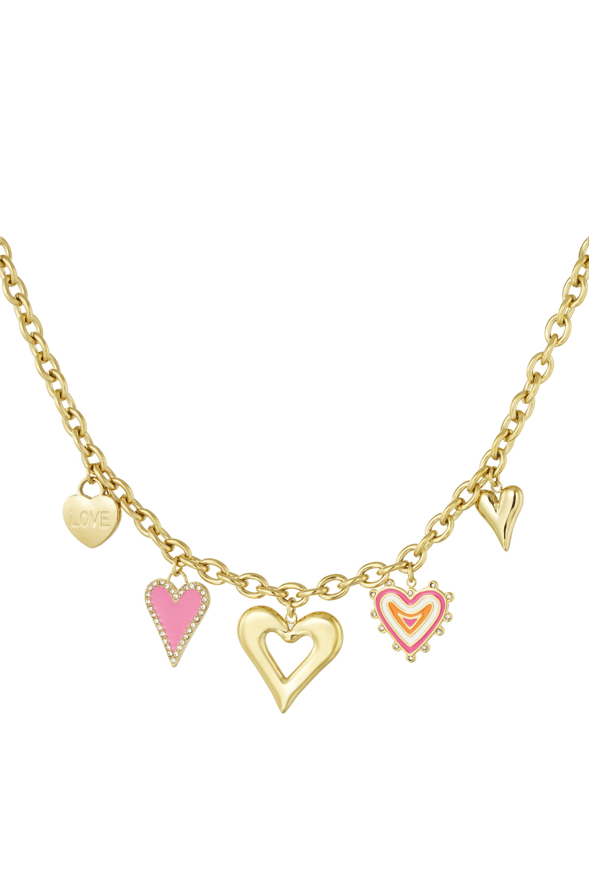 Charm-Halskette „Die Liebe siegt immer“ – Gold h5 