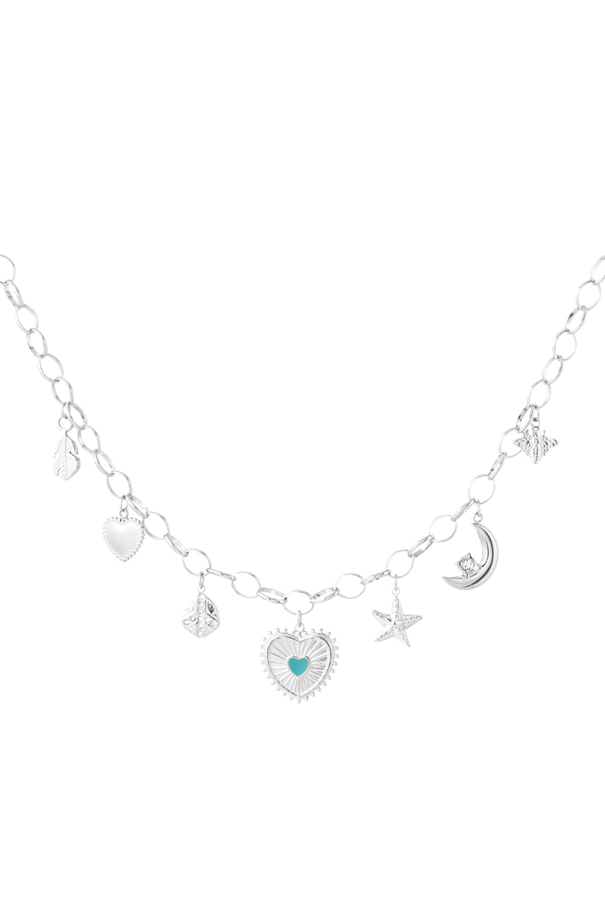 Sunny love charm necklace - silver