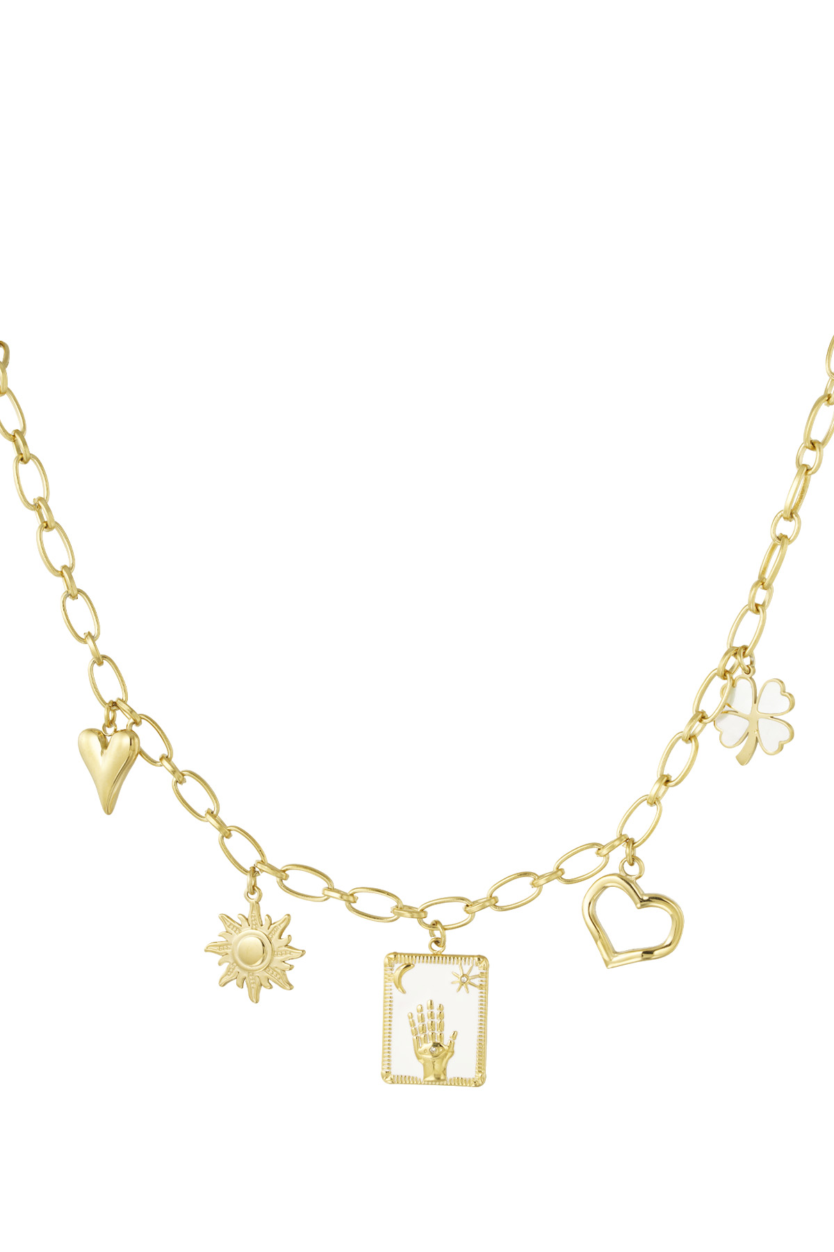 Charm-Halskette „Hebe deine Hand“ – Gold h5 