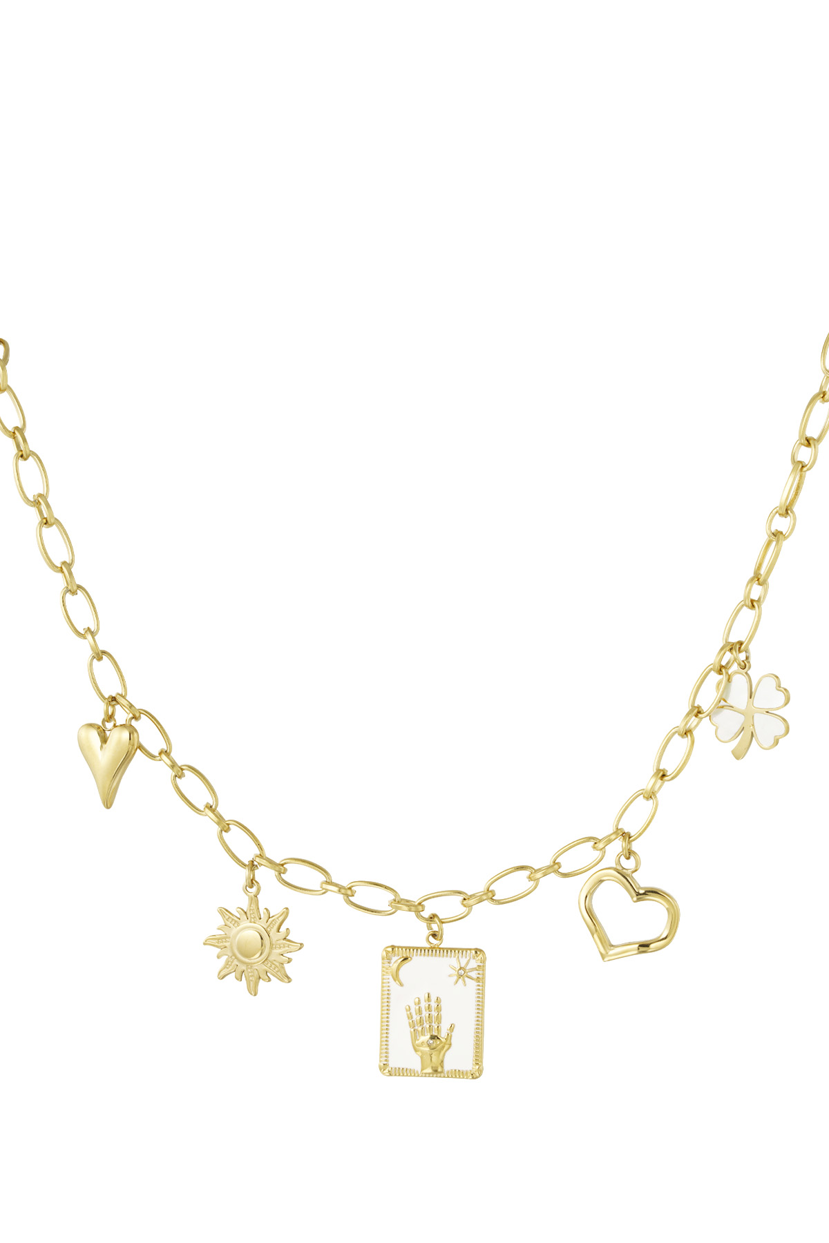 Charm necklace raise your hand - Gold color