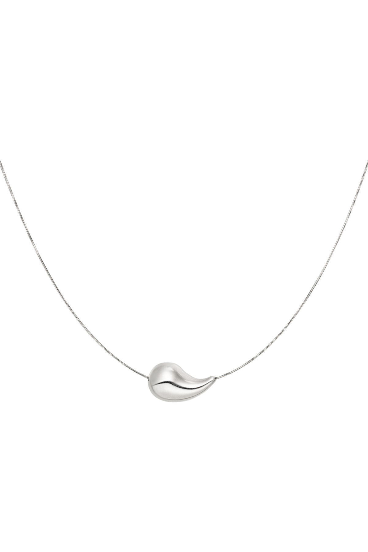 Simple necklace with drop - silver  h5 