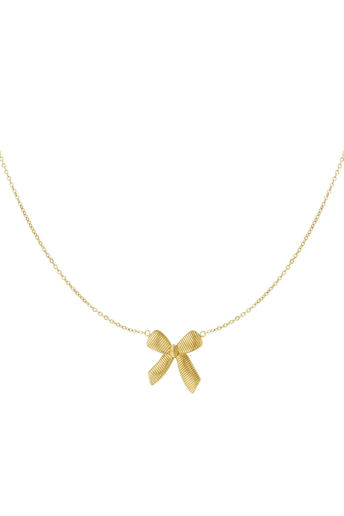 Simple necklace with bow - gold  h5 