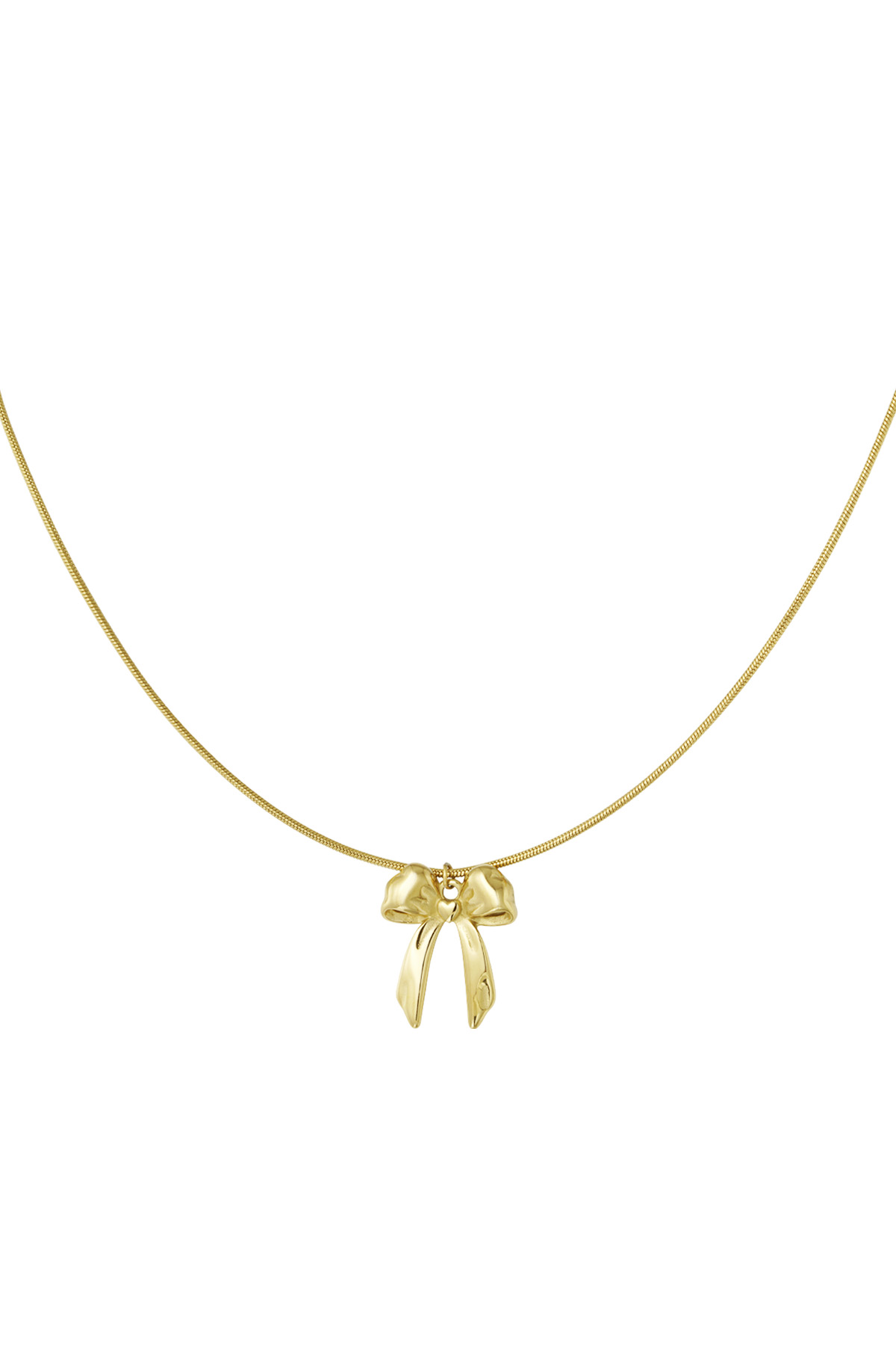 Classic necklace with large bow - gold 