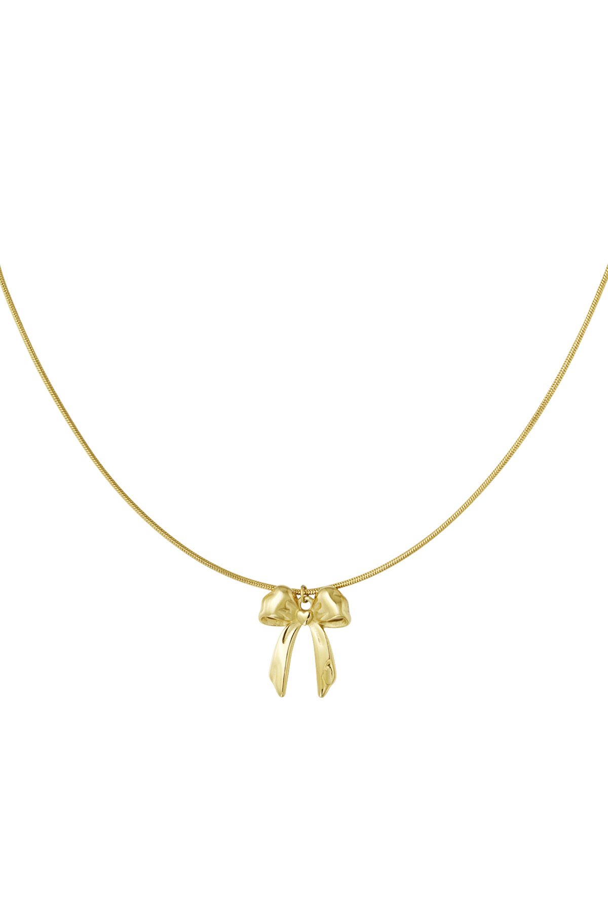 Classic necklace with large bow - Gold color