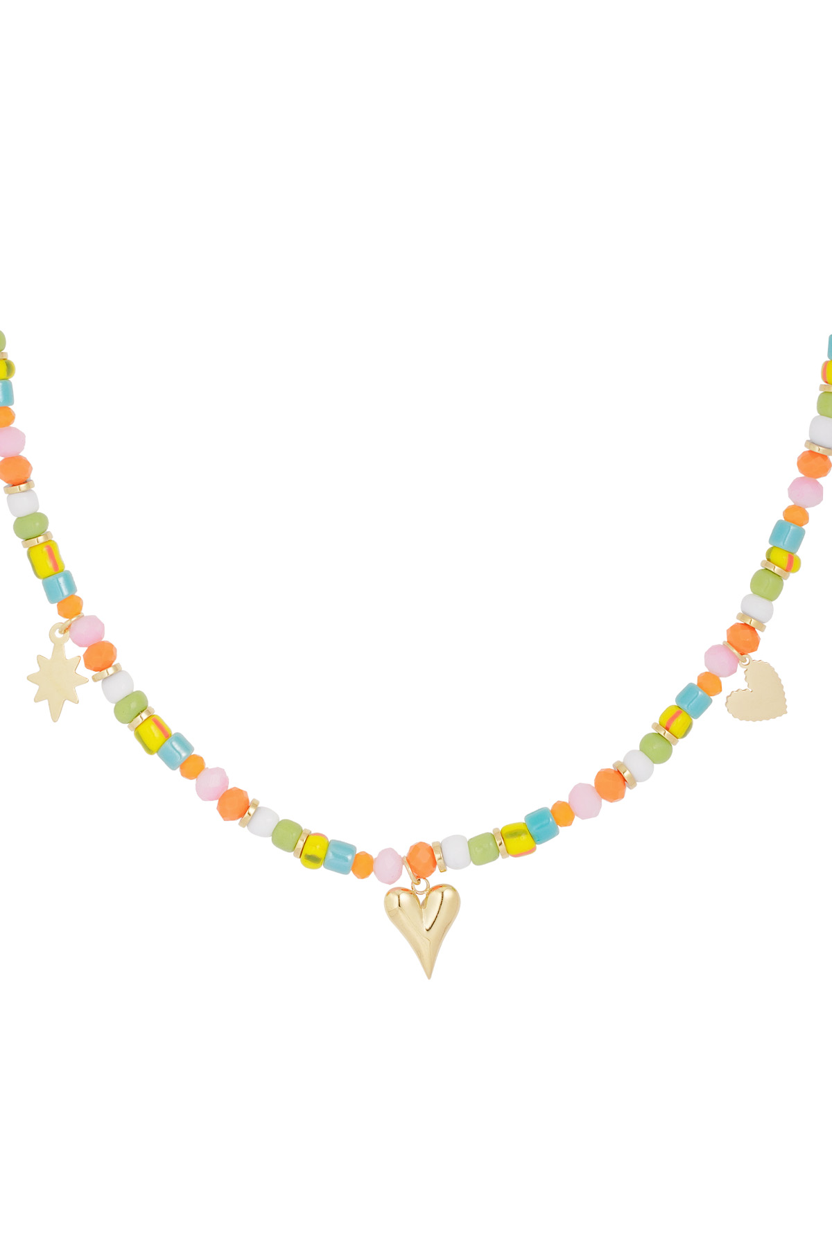 Colorful necklace heart club - multi