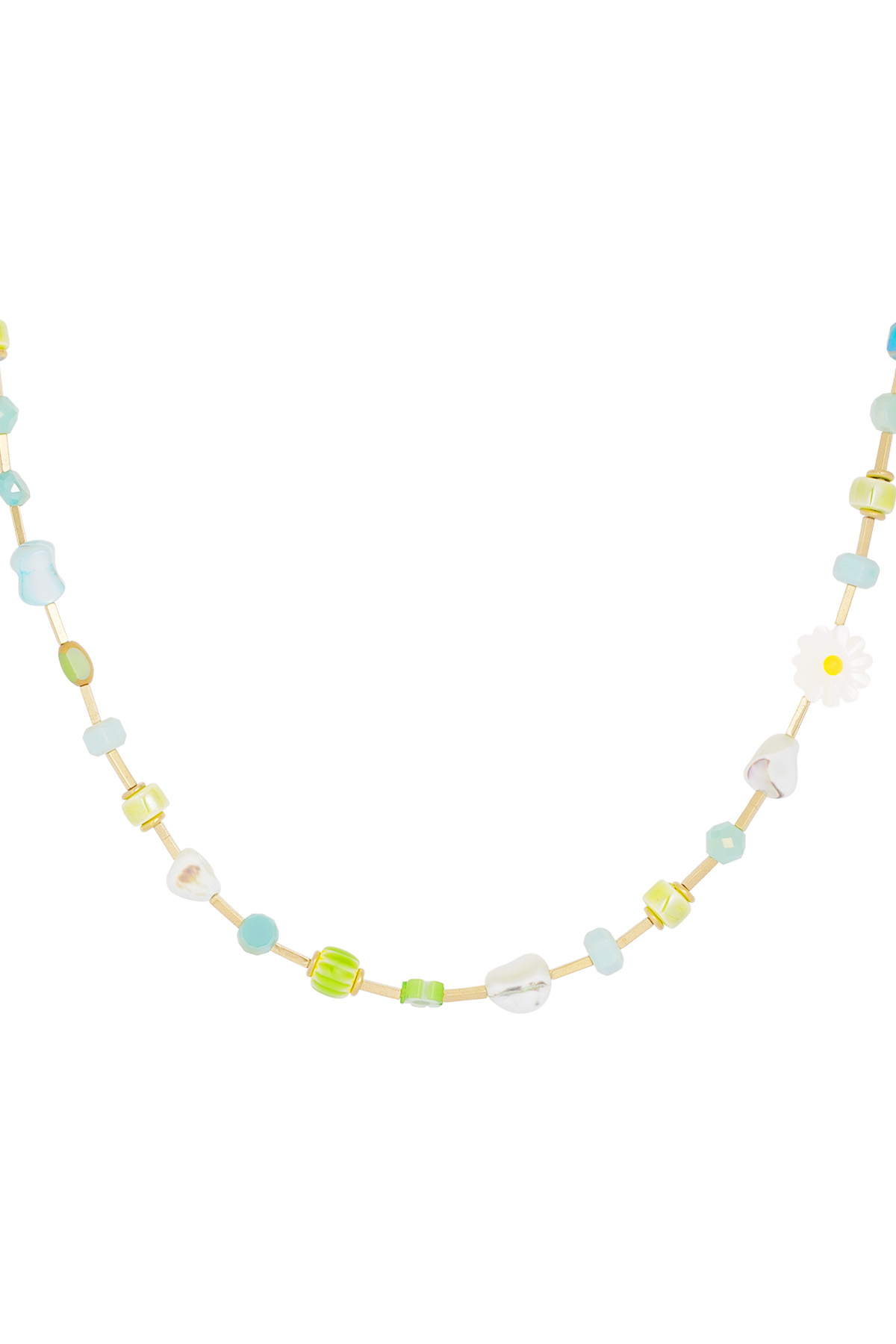 Colorful necklace green oasis - green gold