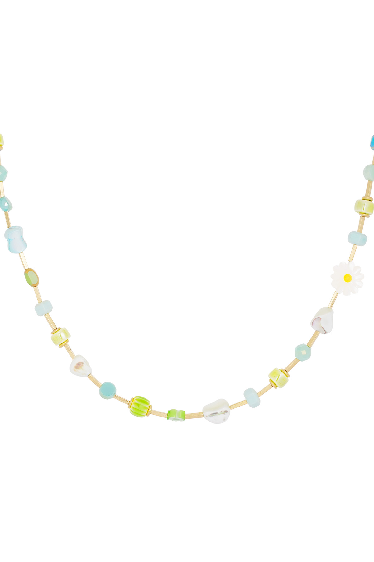 Colorful necklace green oasis - green gold h5 