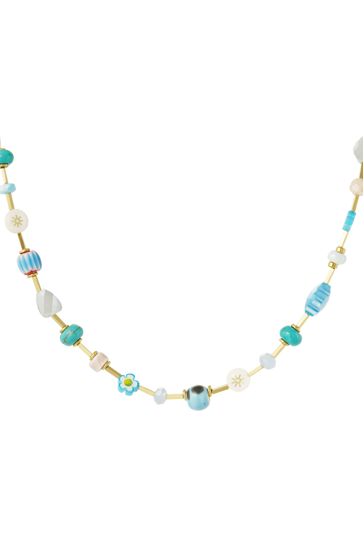 Necklace vintage treasure - blue Gold color 2