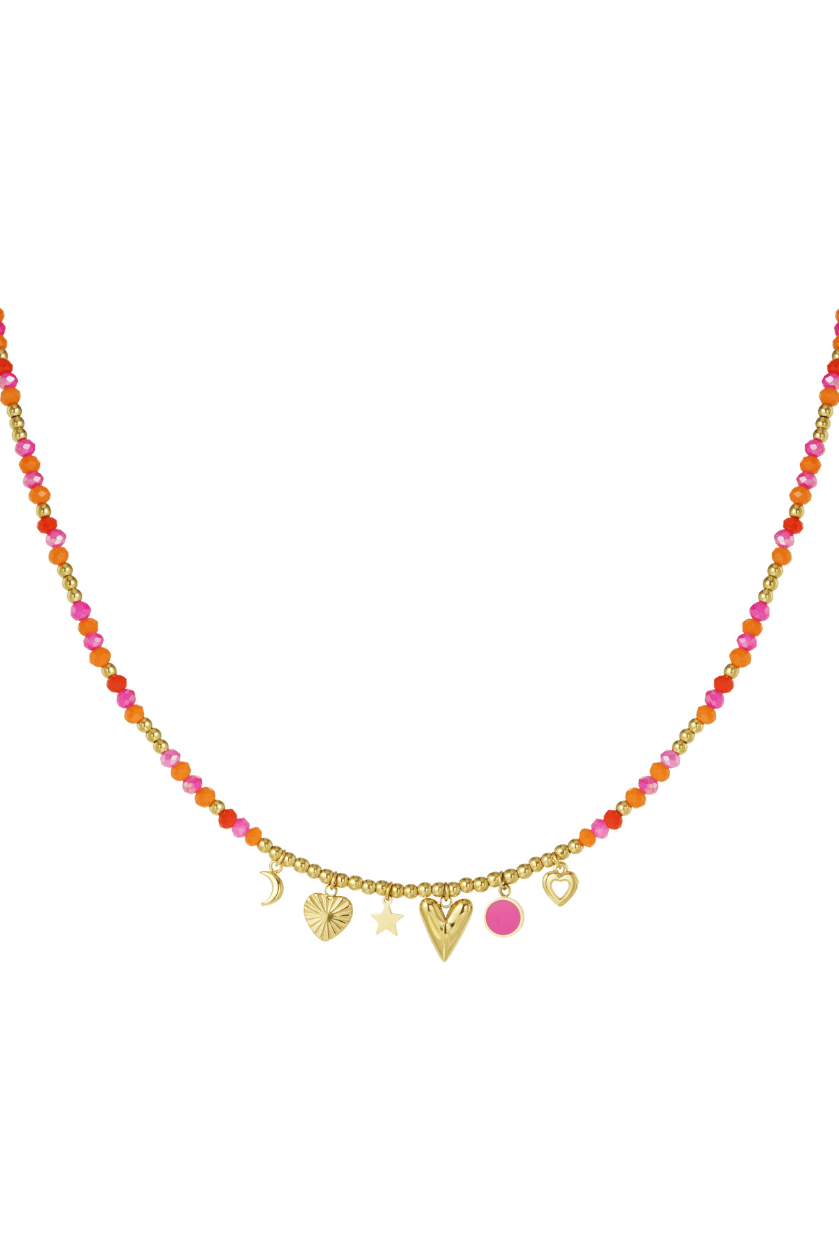 Collar sonrisa de verano - rosa naranja h5 