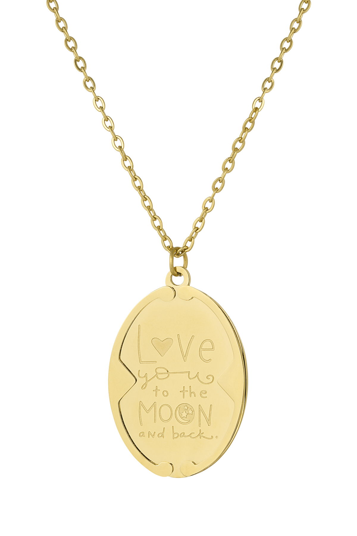 Love you to the moon and back necklace - gold  h5 Picture4