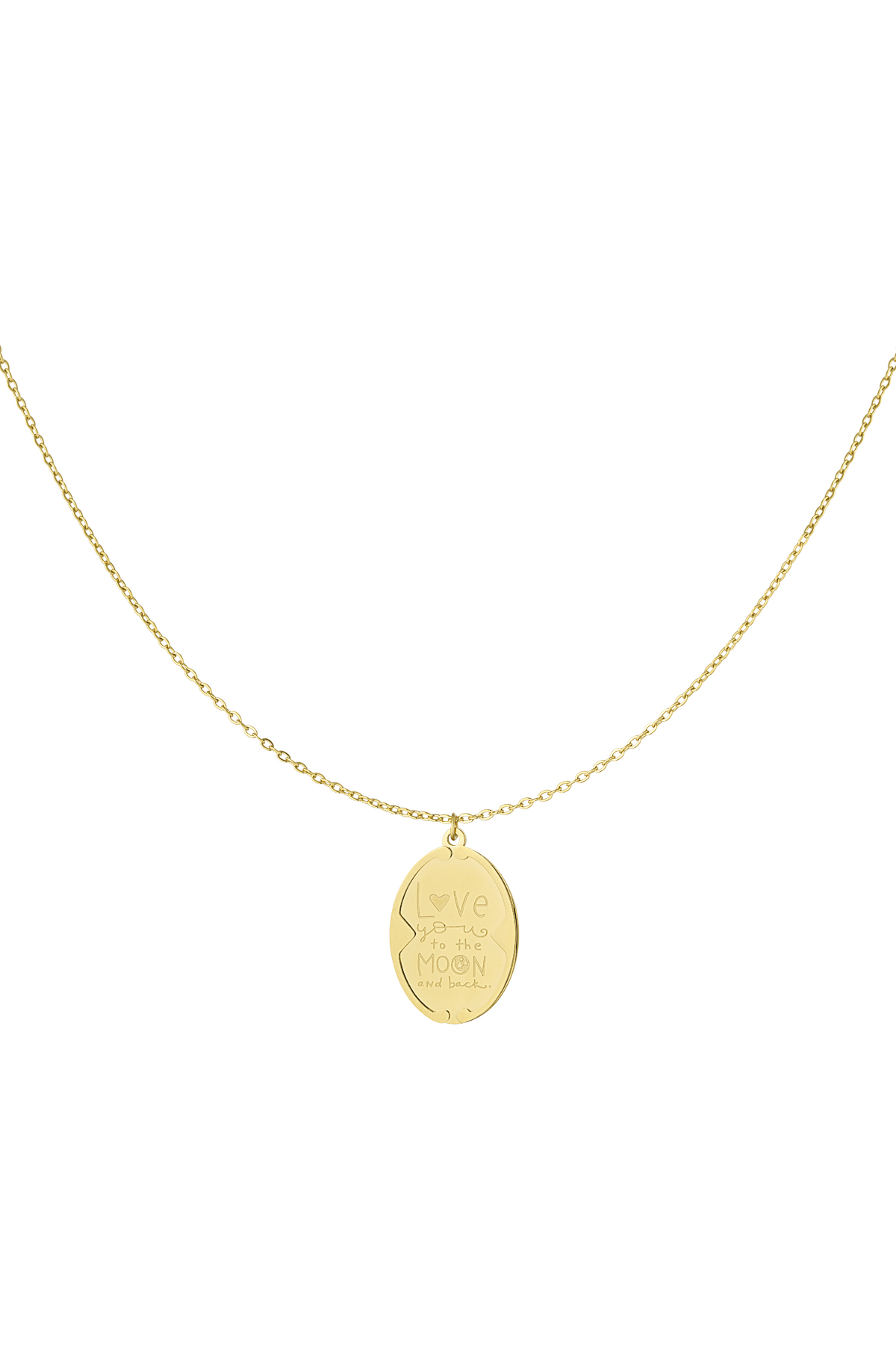 Love you to the moon and back necklace - gold  