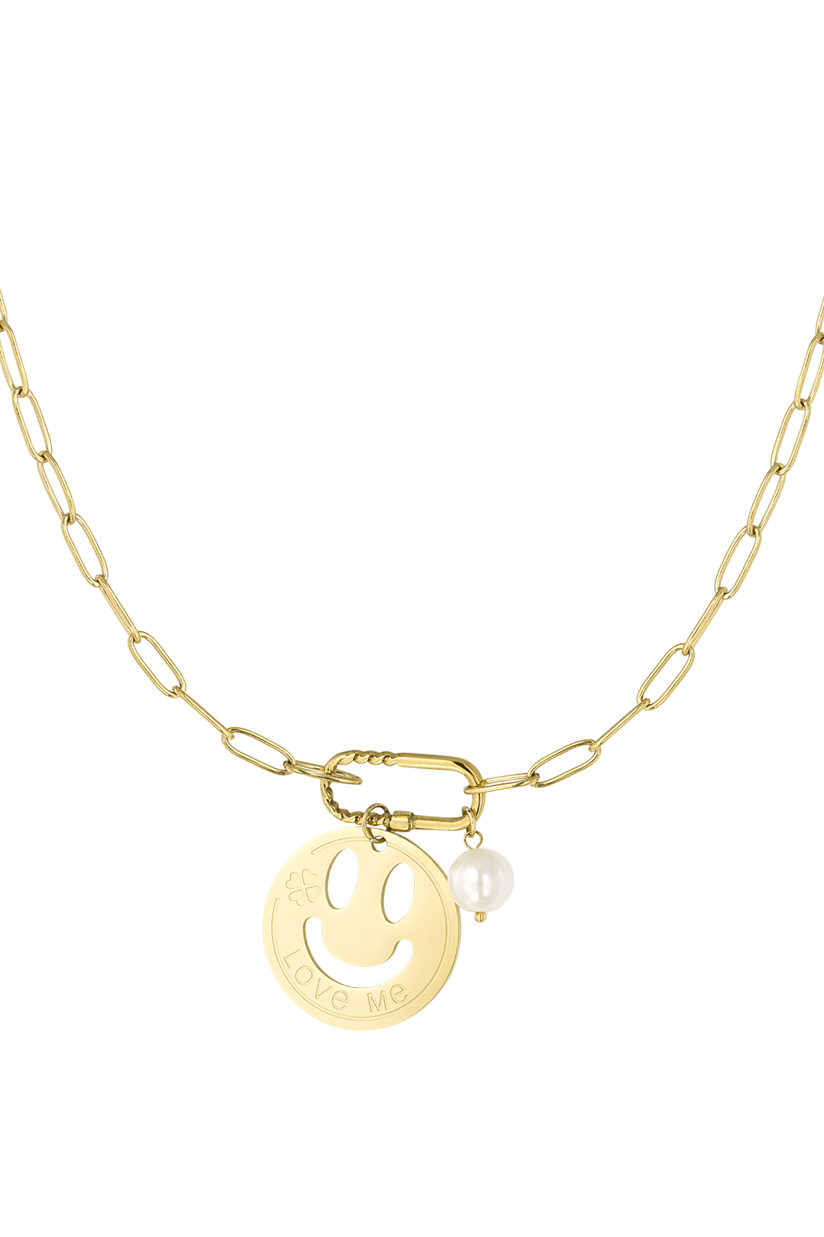 Smiley link necklace - gold 