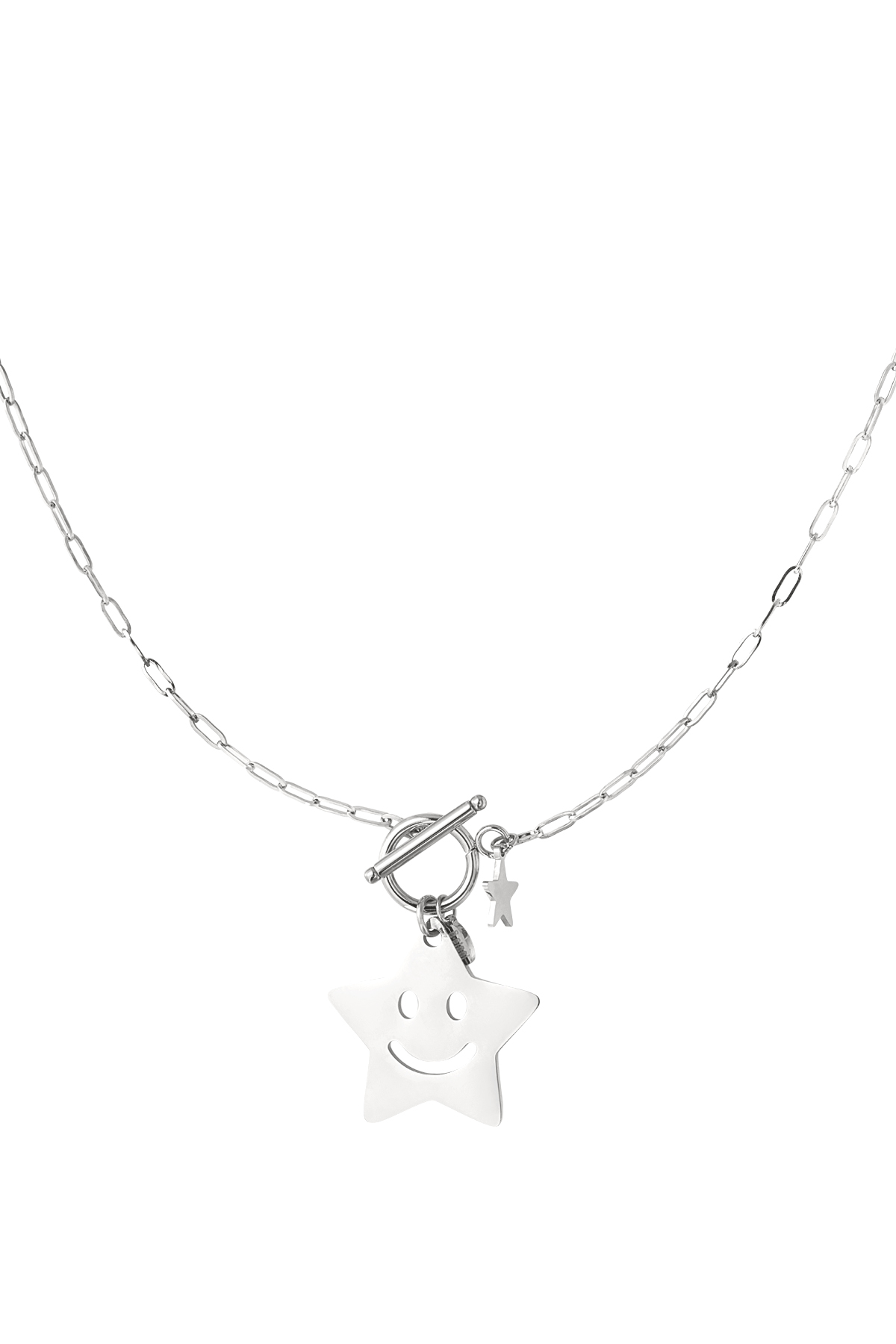Happy star necklace - silver  h5 