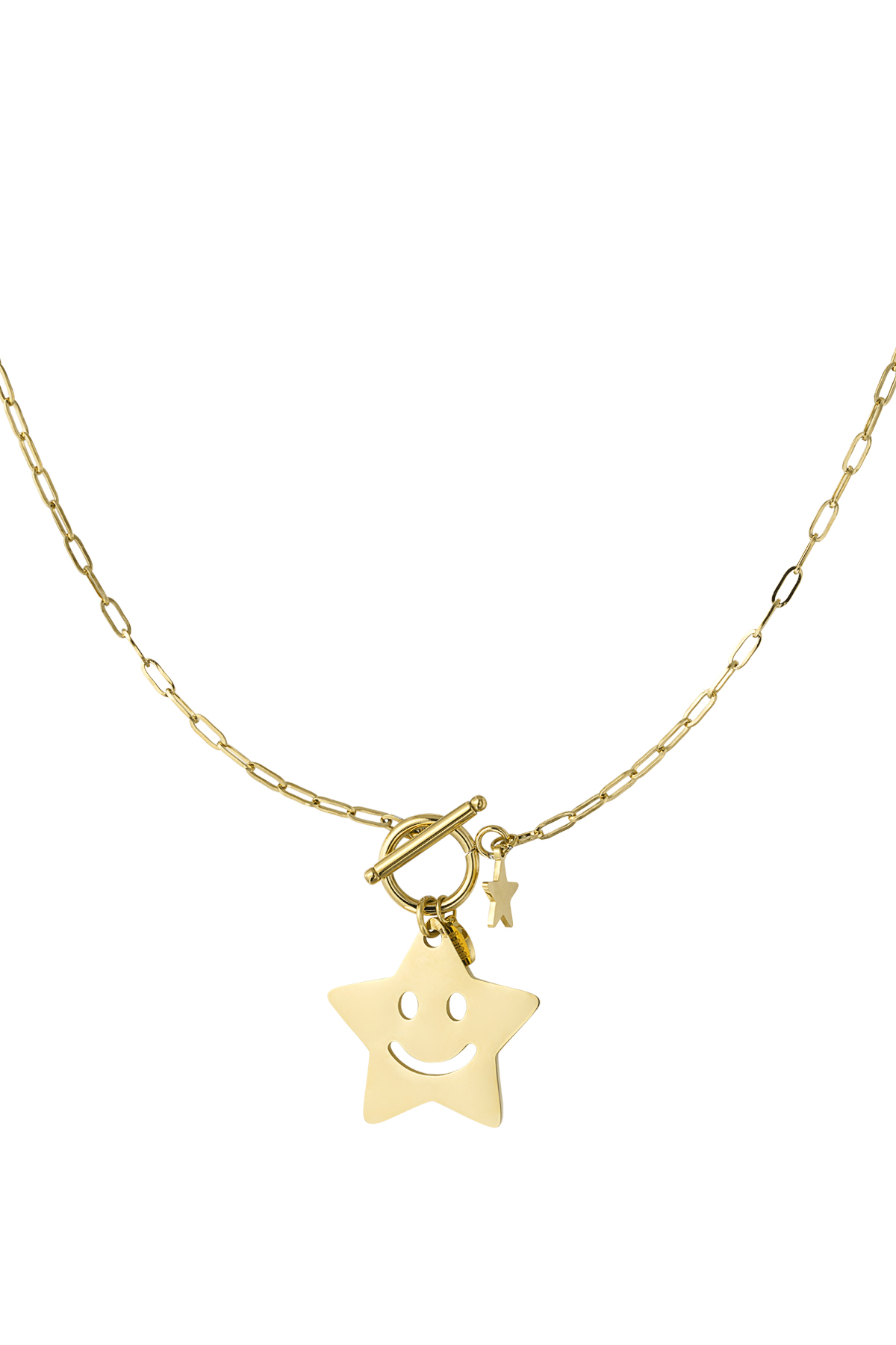 Happy star necklace - gold  h5 