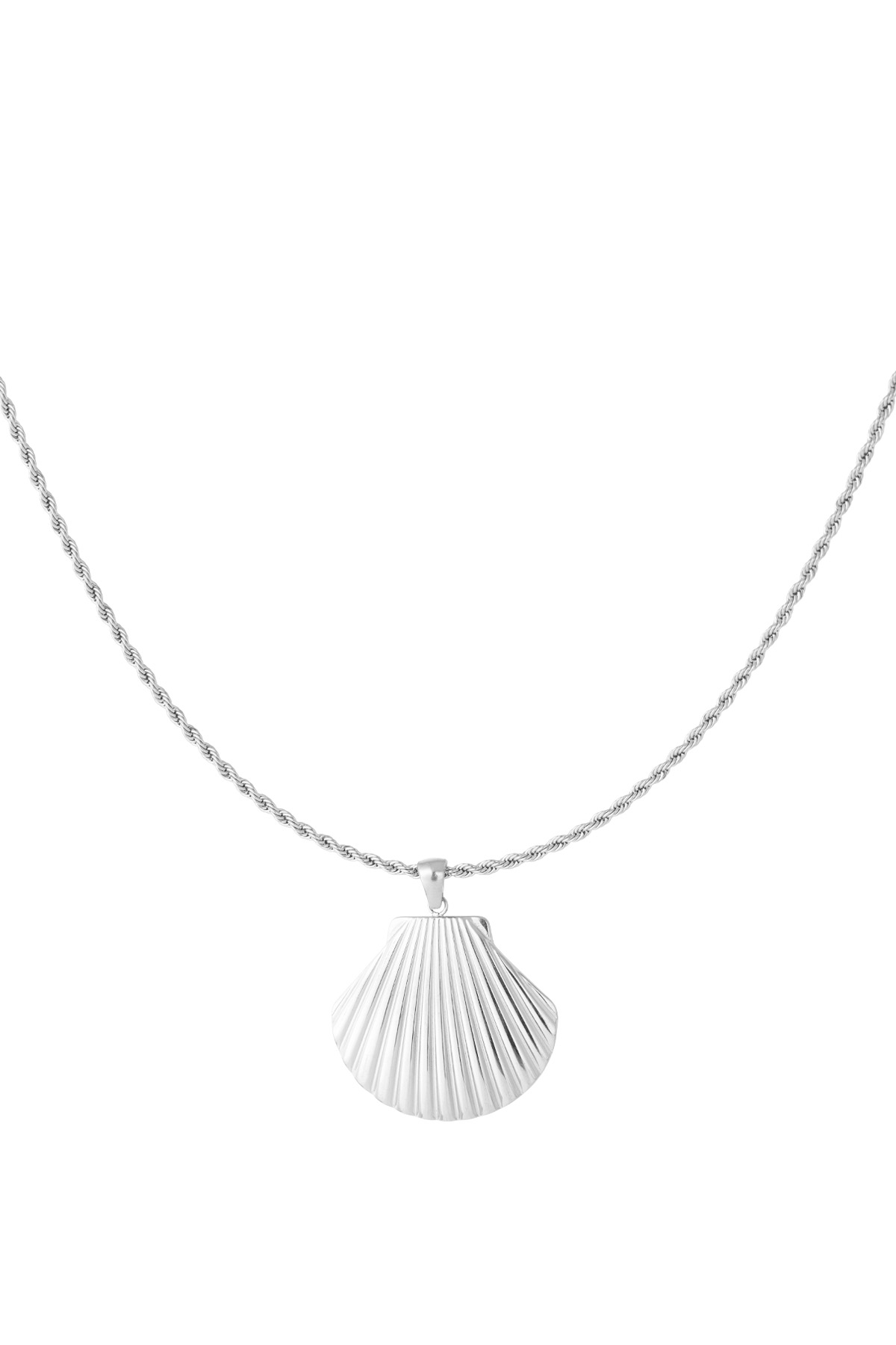 Shell statement necklace - silver h5 