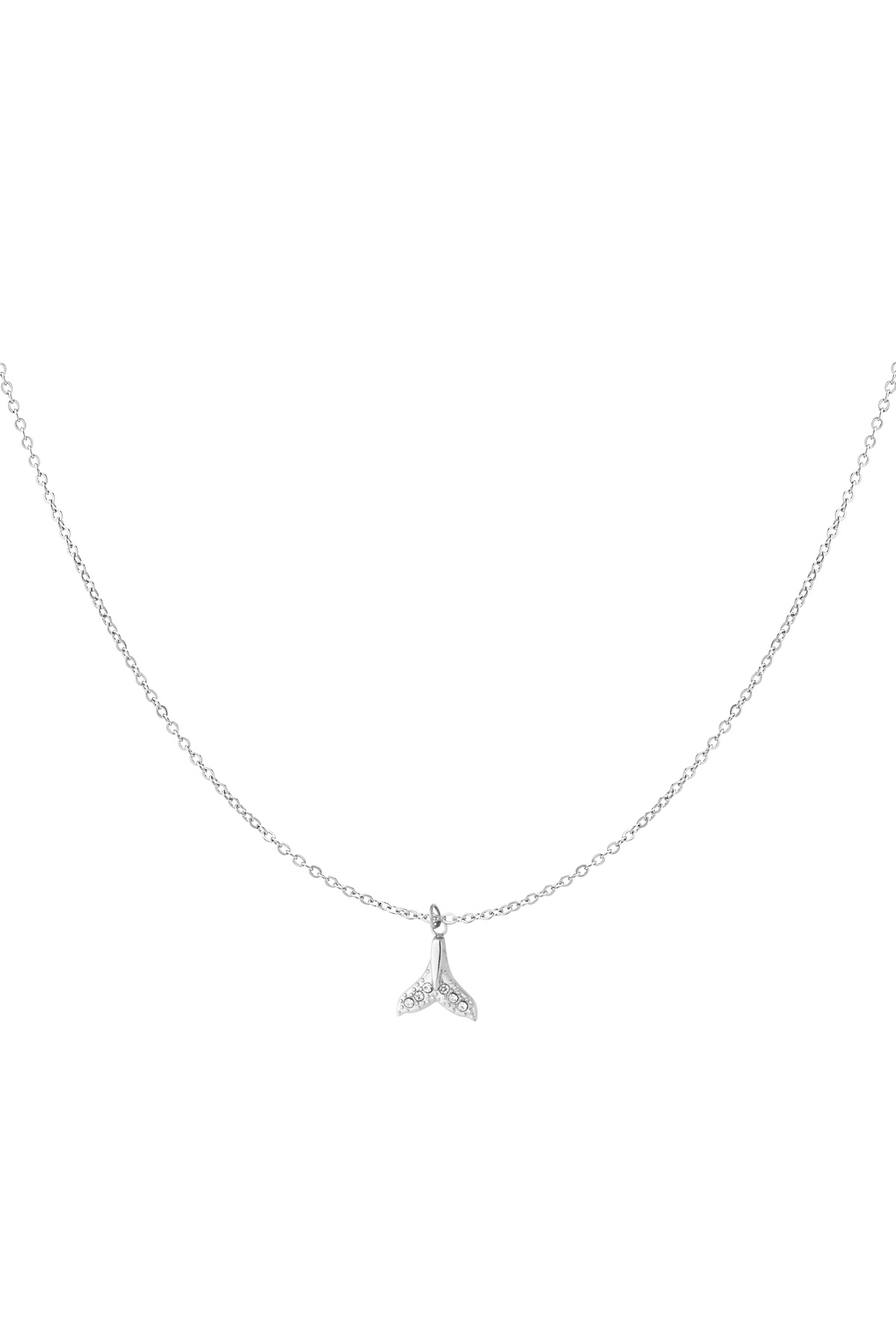 Whale tail necklace - silver
