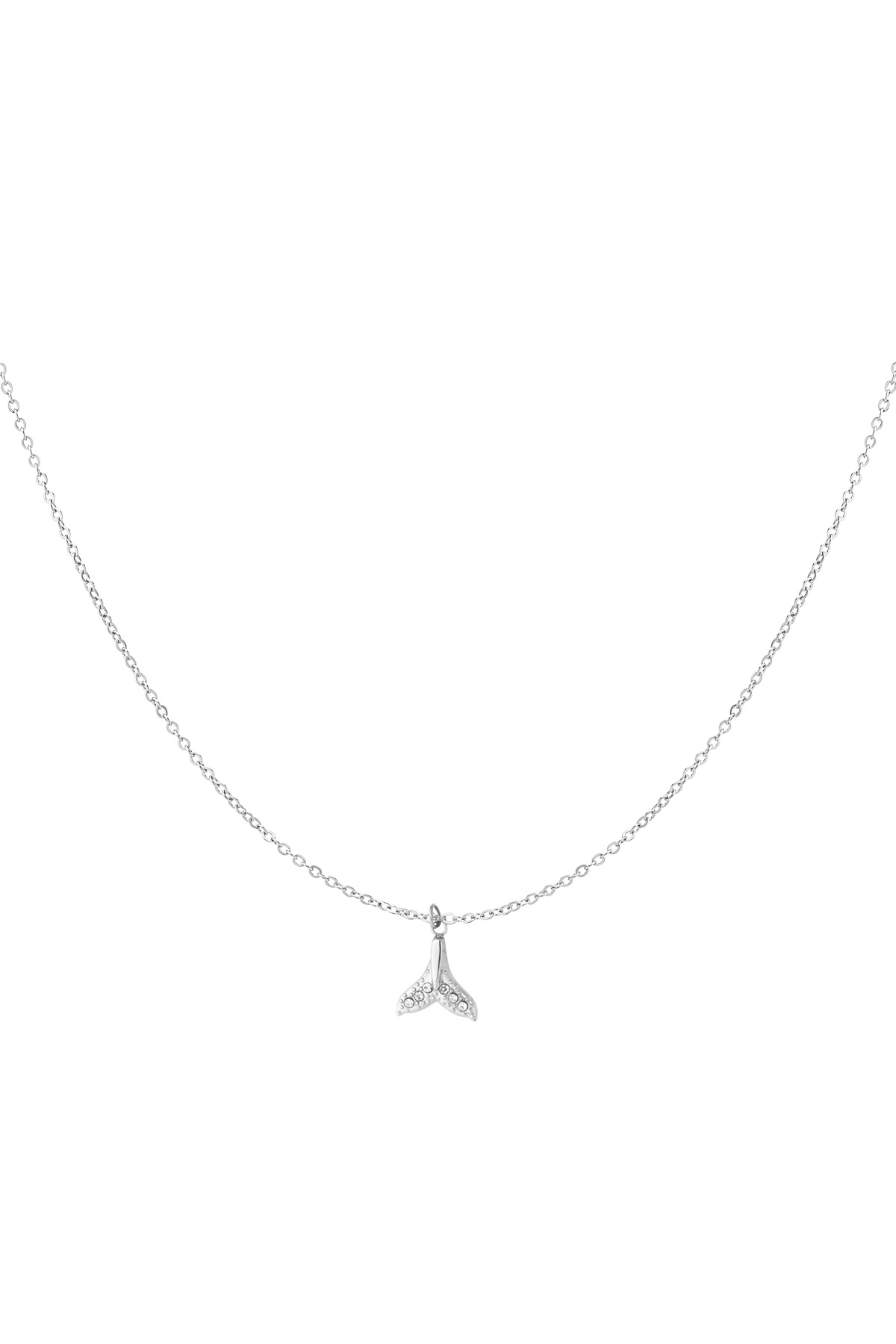 Whale tail necklace - silver h5 