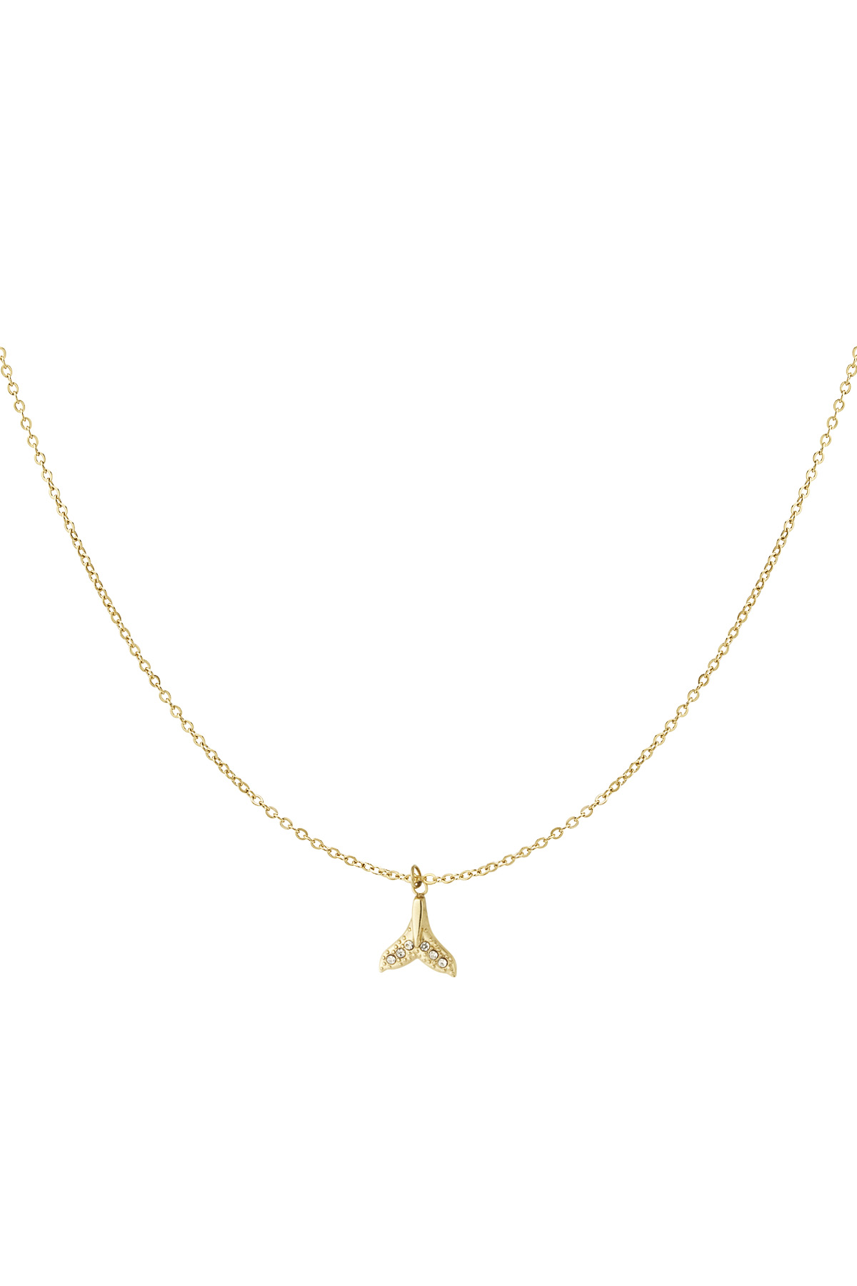 Whale tail necklace - gold 