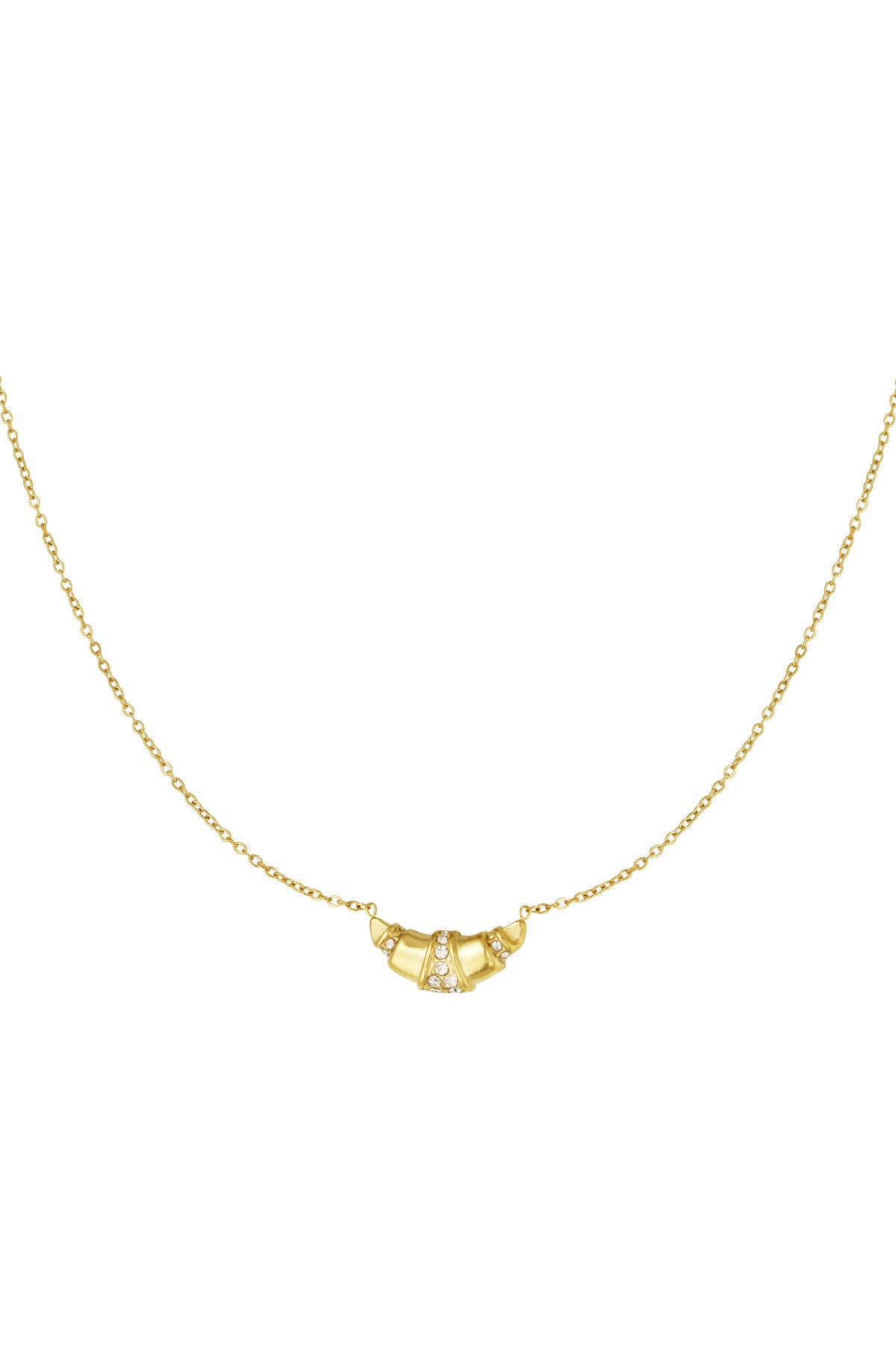 Glitter croissant ketting - goud h5 