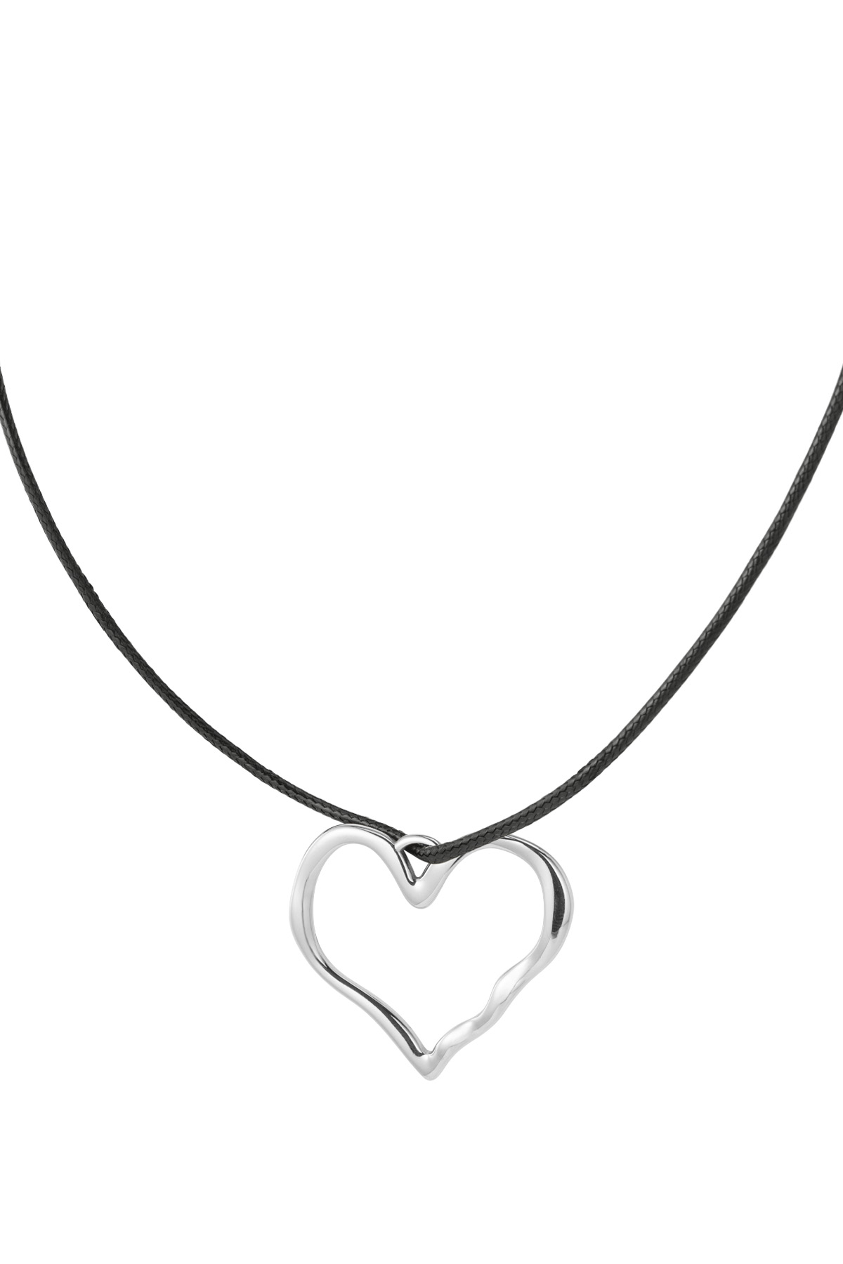 Rope chain large heart - silver 