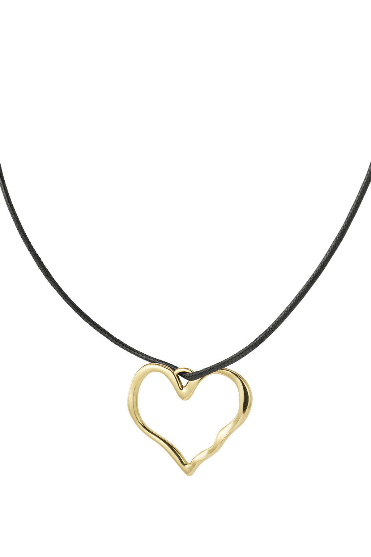 Rope chain large heart - gold 