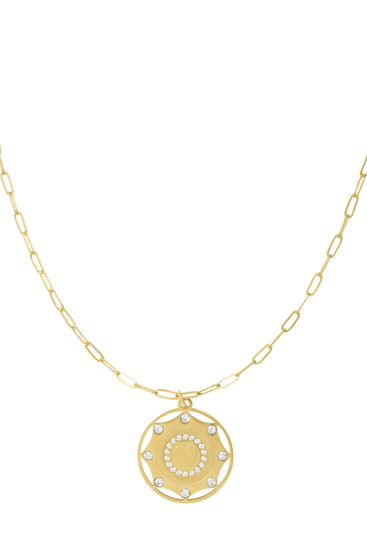 Statement love pendant necklace - gold h5 