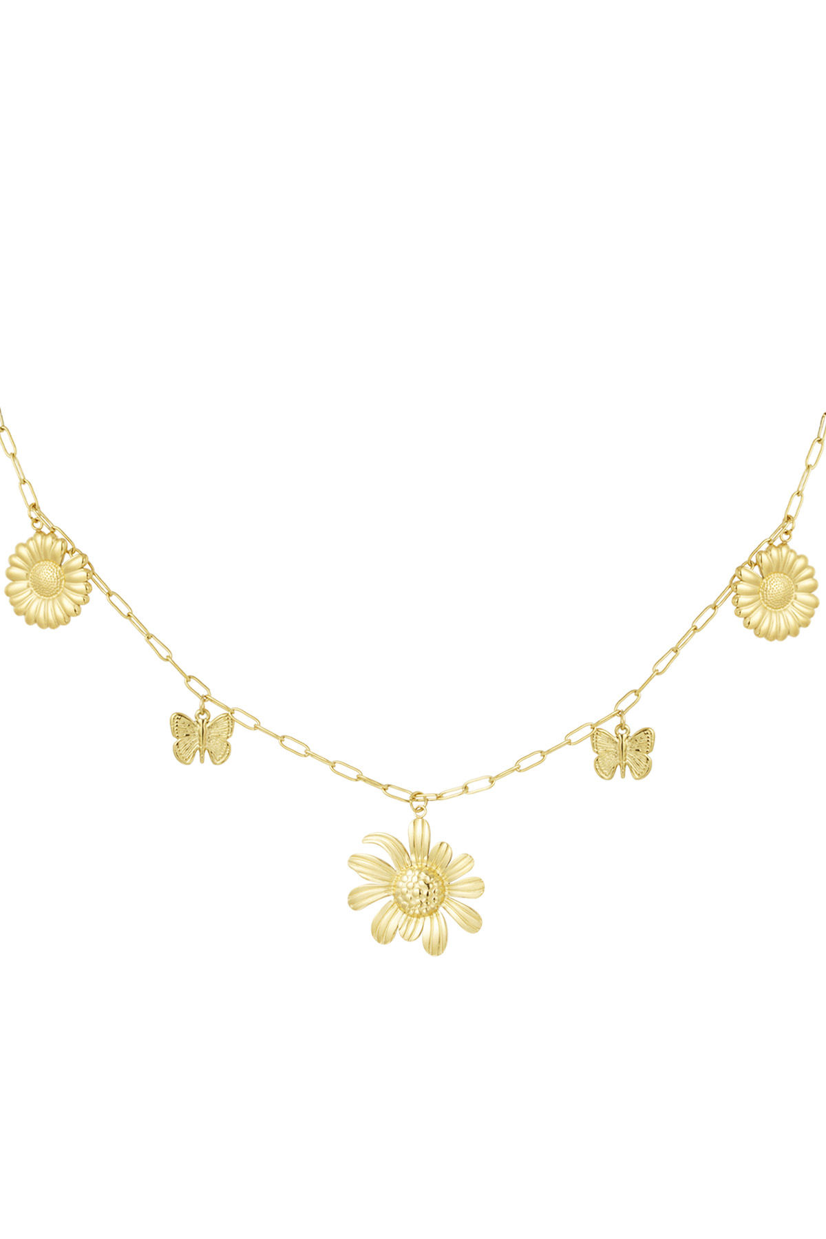 Bedelketting flowerlicious - goud h5 