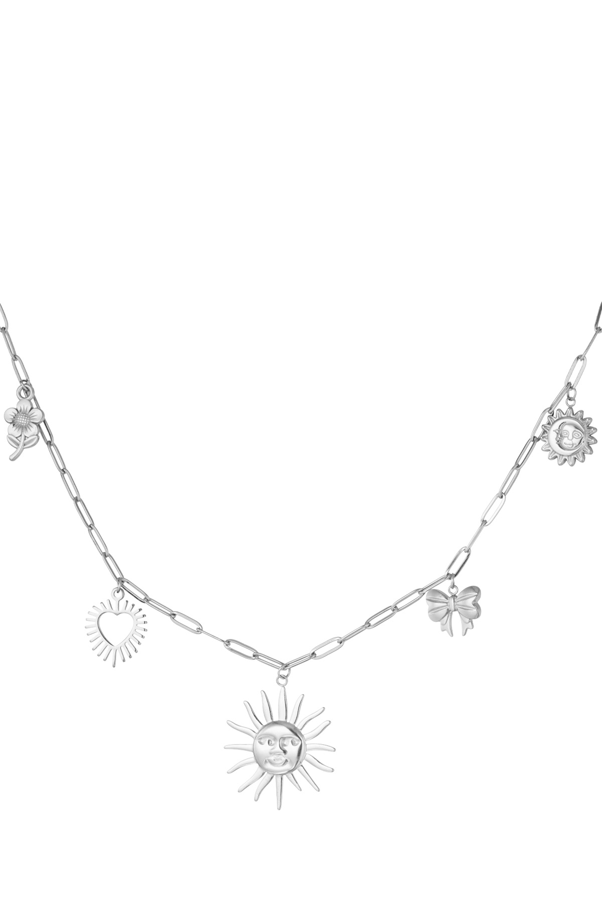 Funky charms necklace - silver h5 