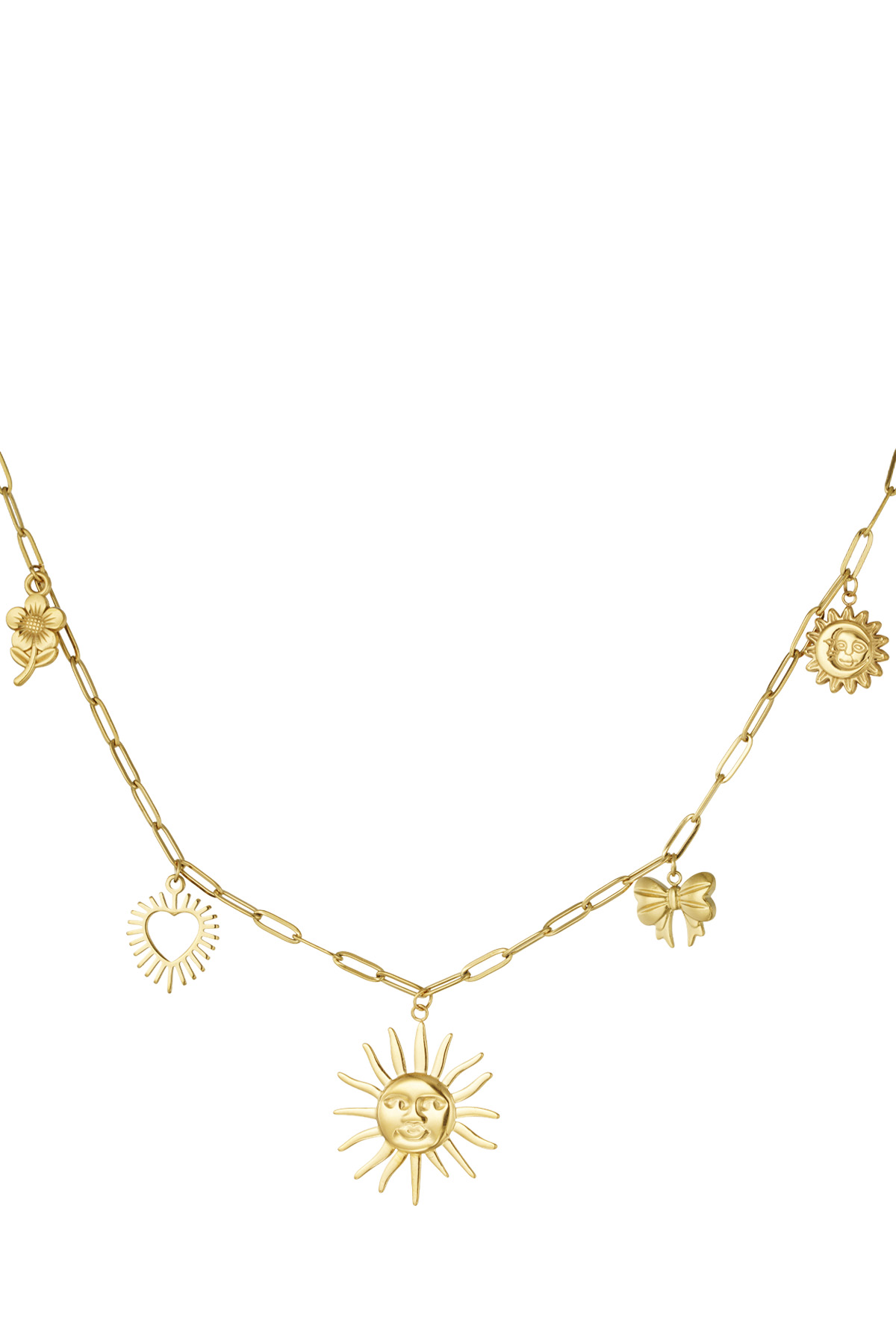 Funky charms necklace - gold h5 