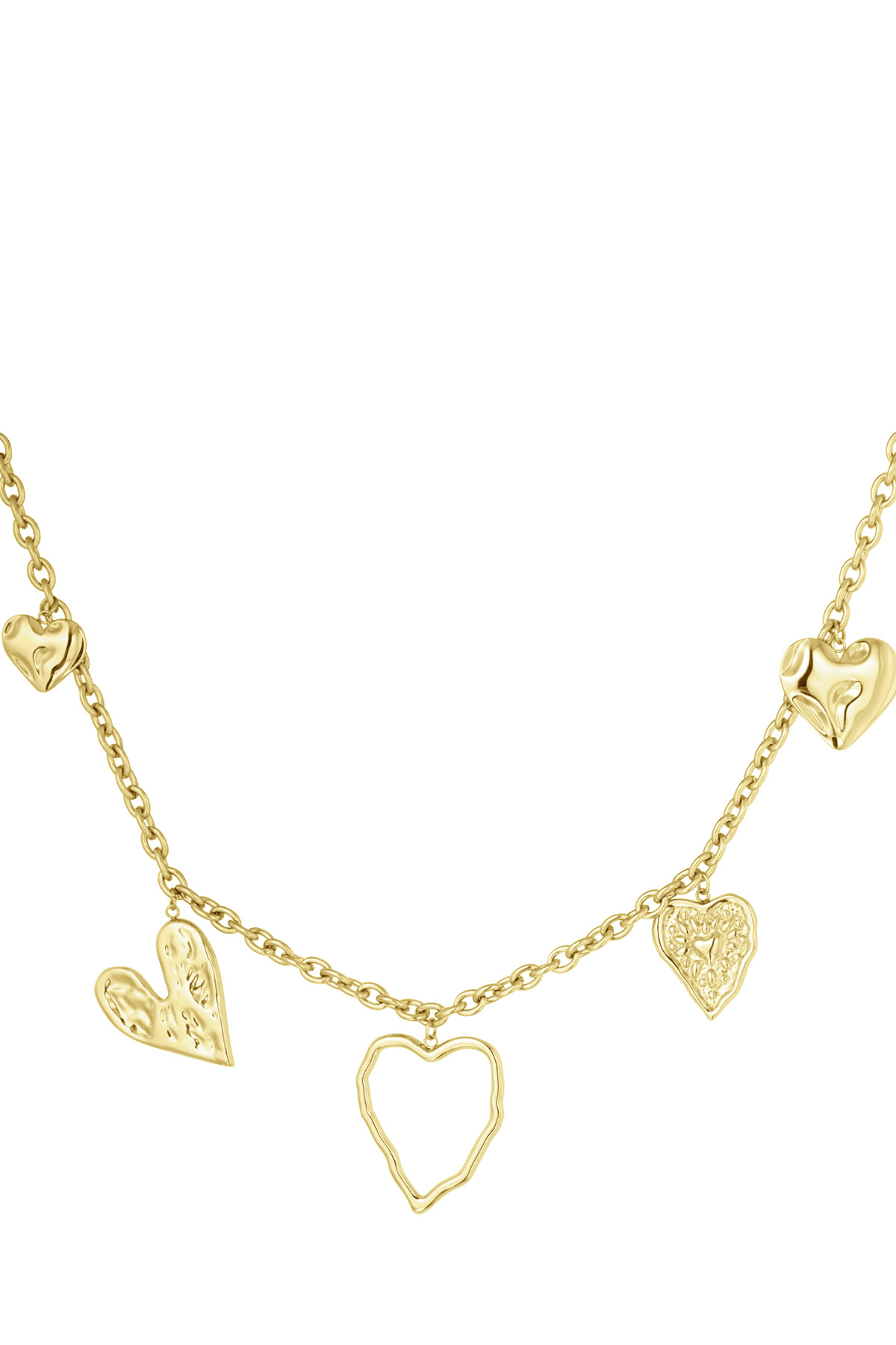 Heartful statement necklace - gold h5 