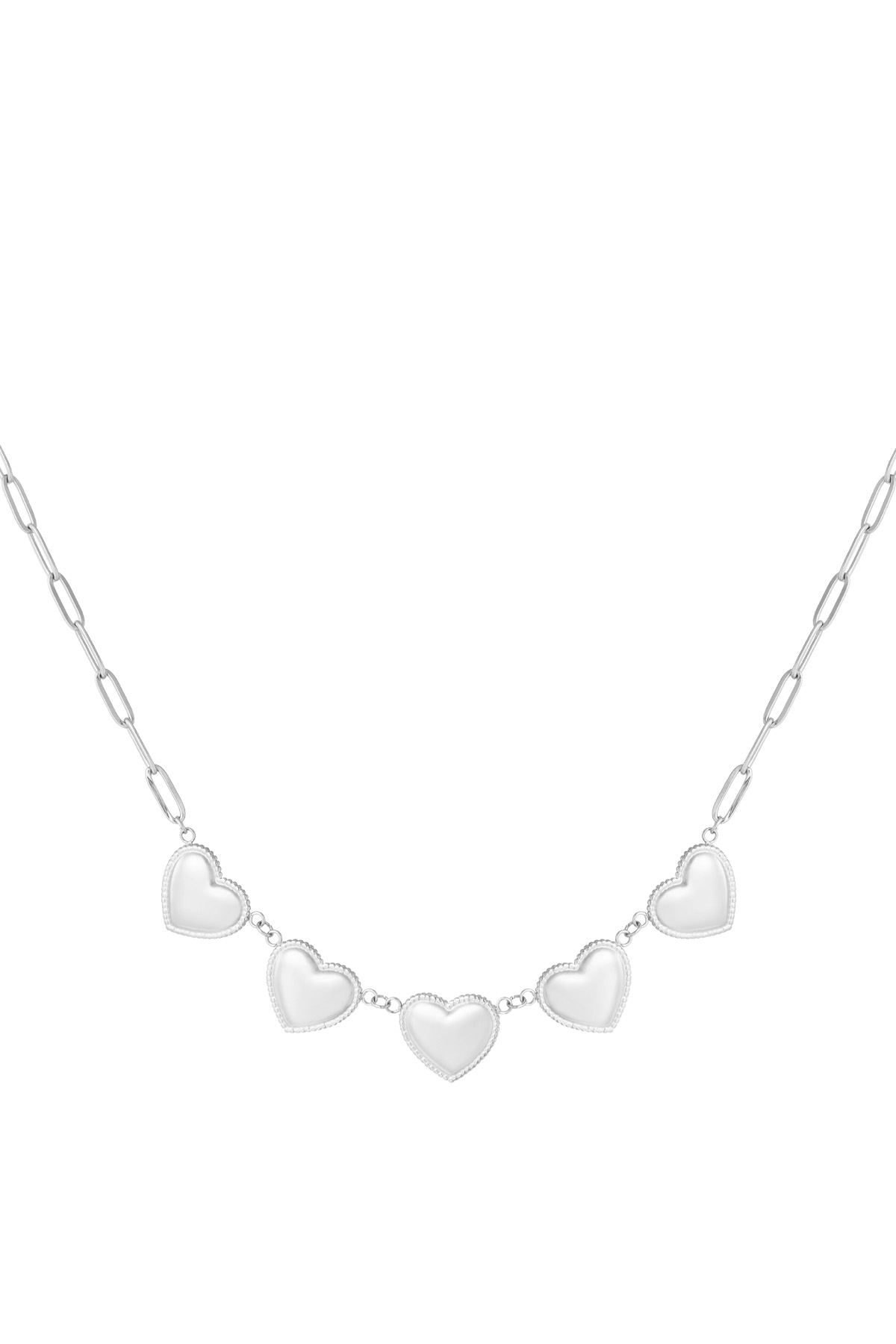 Collar de tachuelas con forma de corazón pequeño - plata h5 