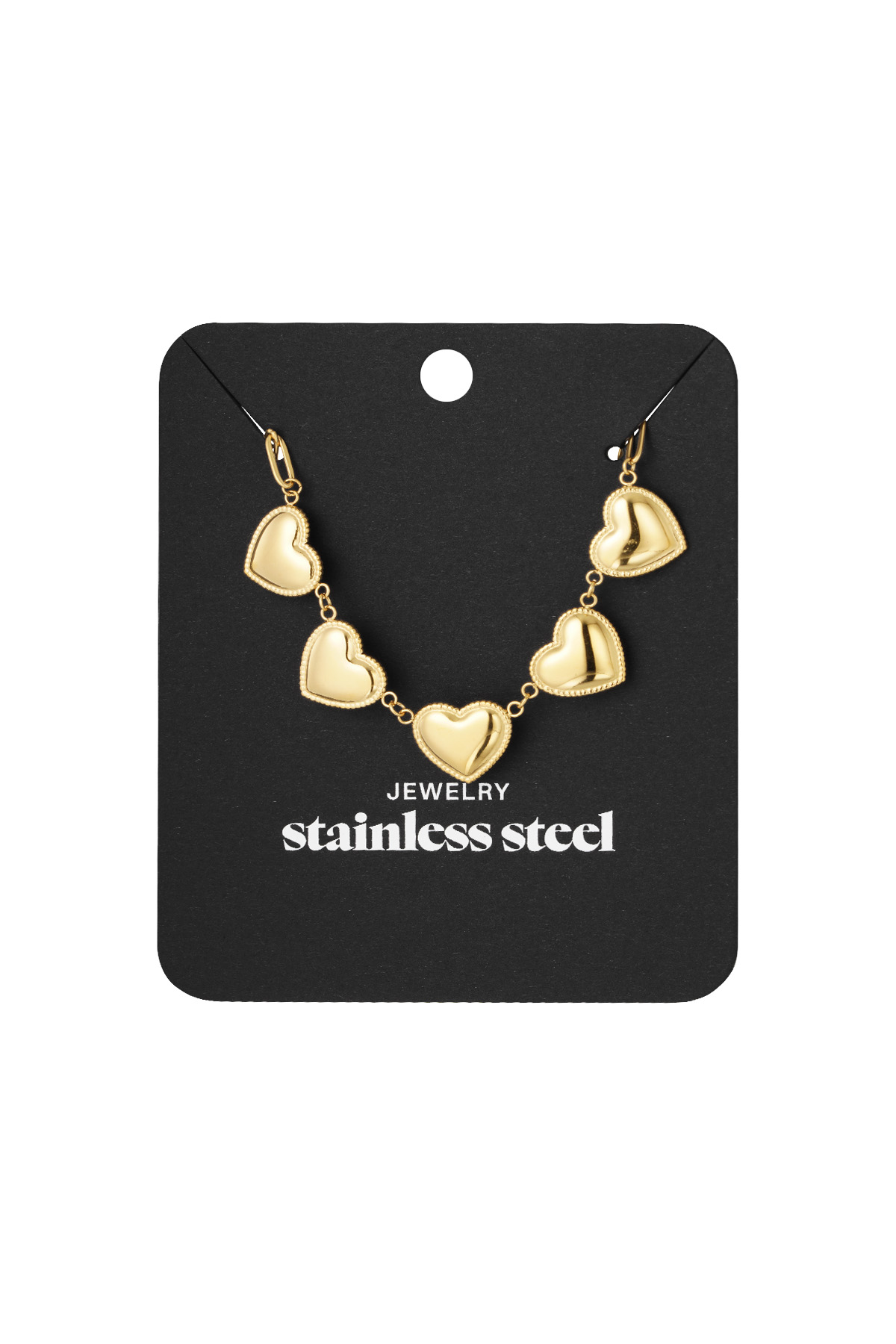 Small Heart studs ketting - goud h5 Afbeelding2