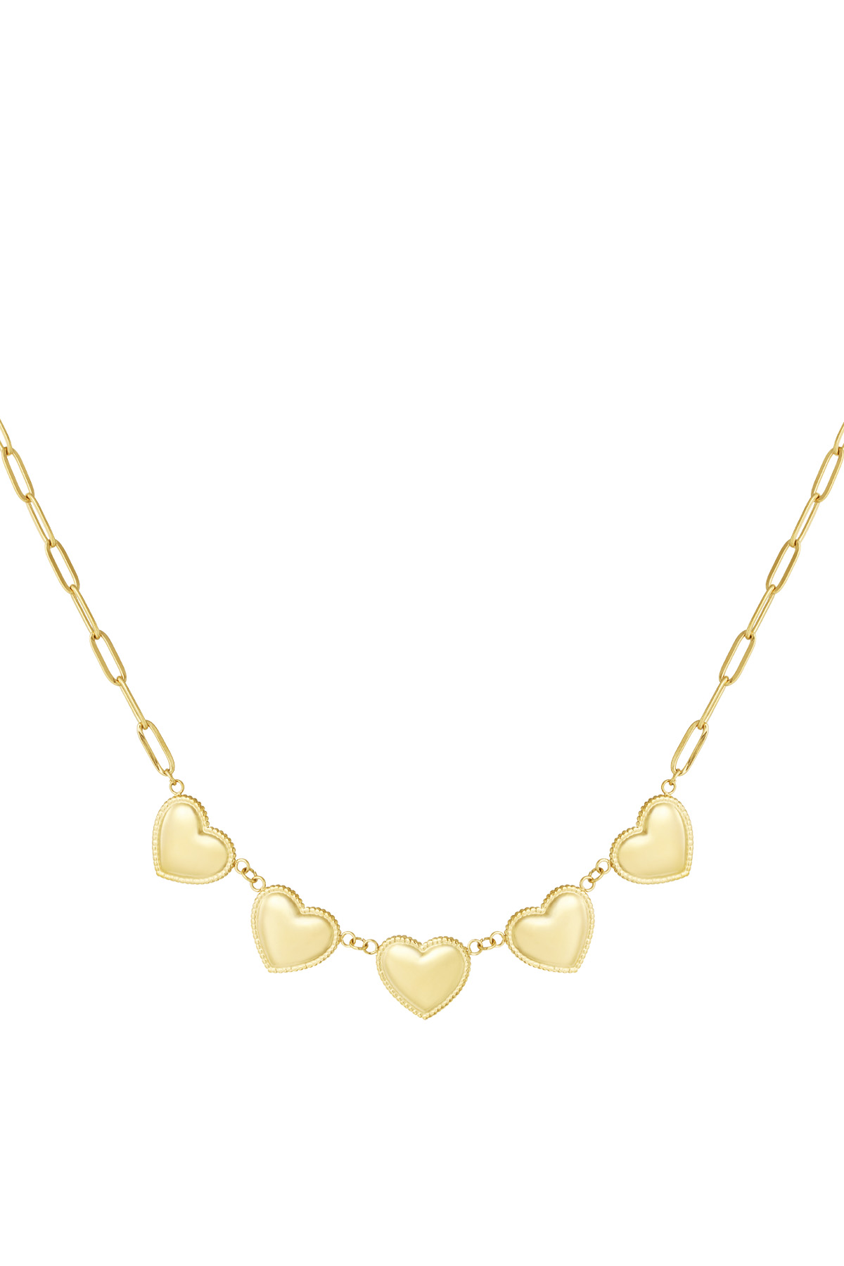 Collana con borchie a forma di cuore piccolo - oro h5 