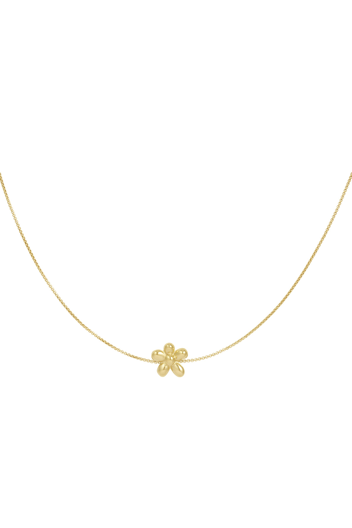 Ketting puffy flower - goud h5 